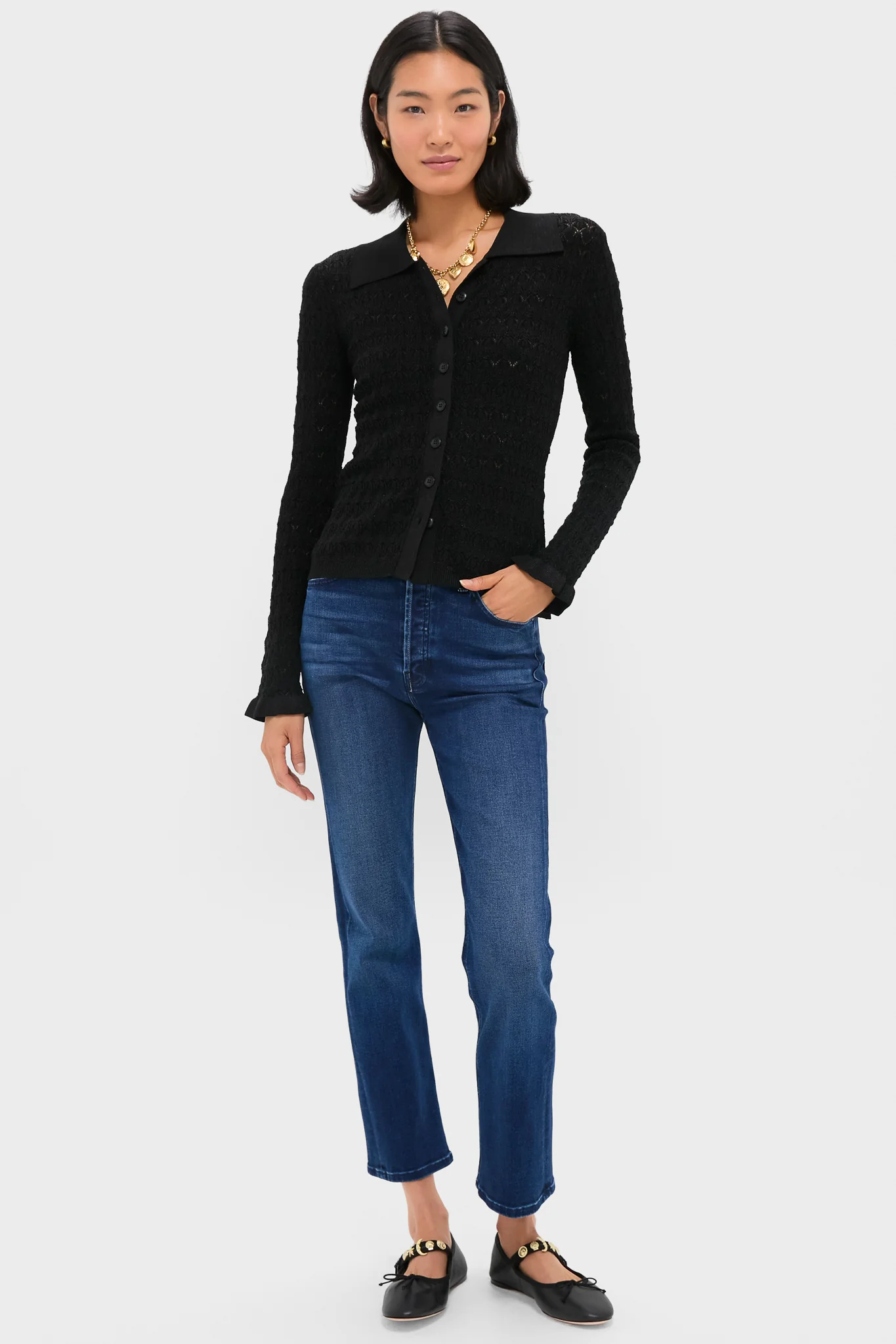 Black Ruby Knit Long Sleeve Polo - Image 6
