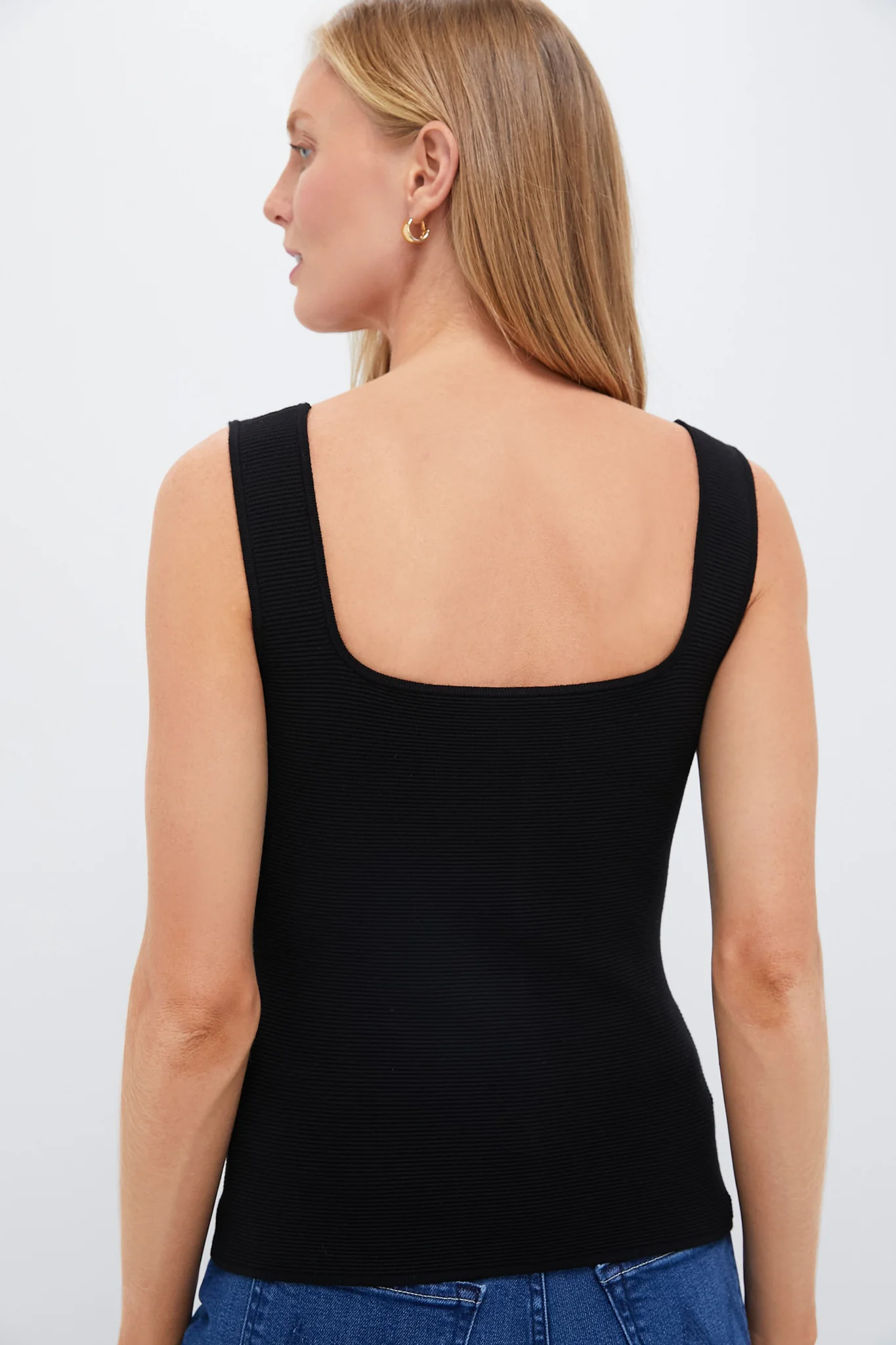 Black Sara Rib Knit Tank - Image 4