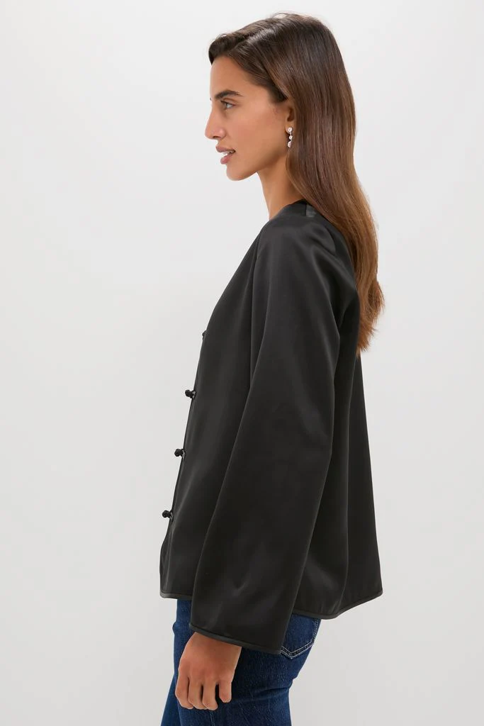 Black Satin Tatiana Blouse - Image 3