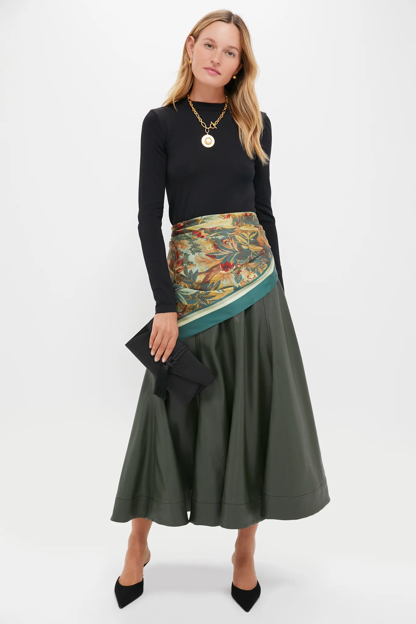 Black Satin Gabrielle Clutch - Image 3