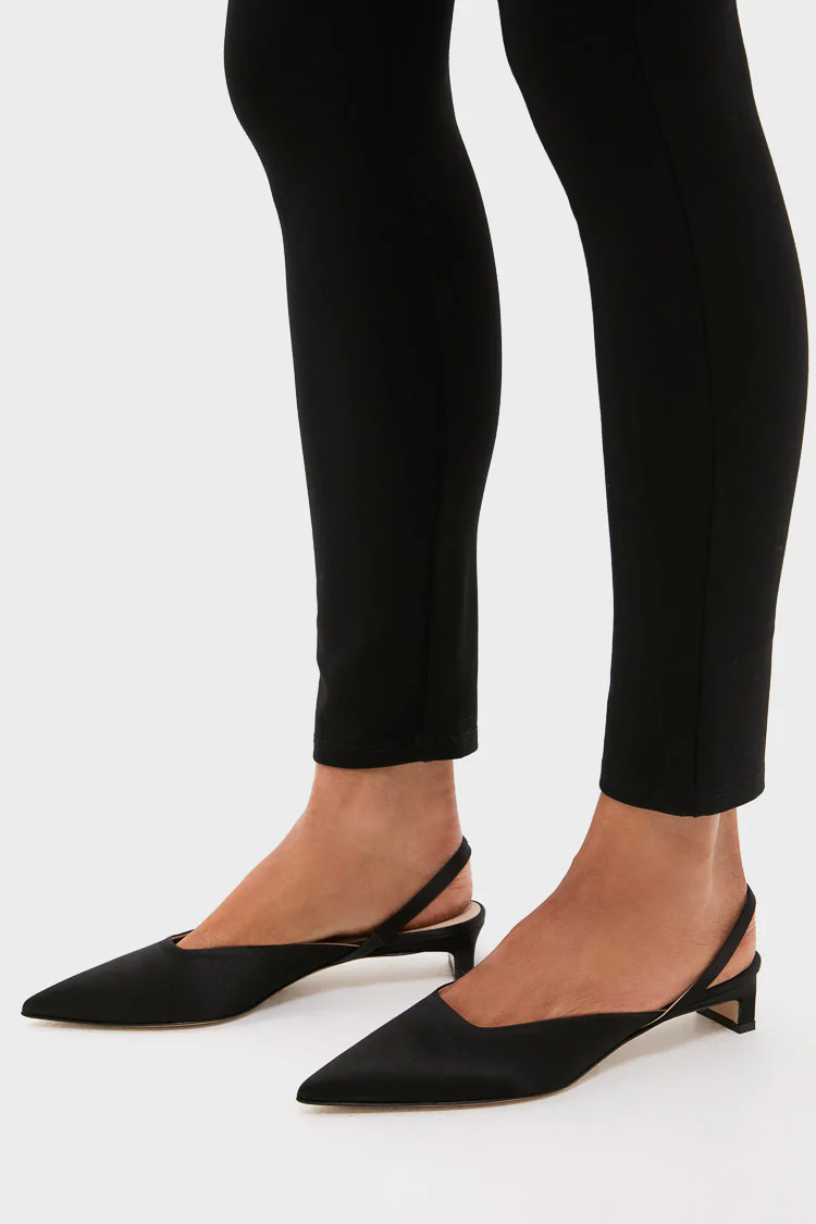Black Satin Kaori Kitten Heels - Image 2