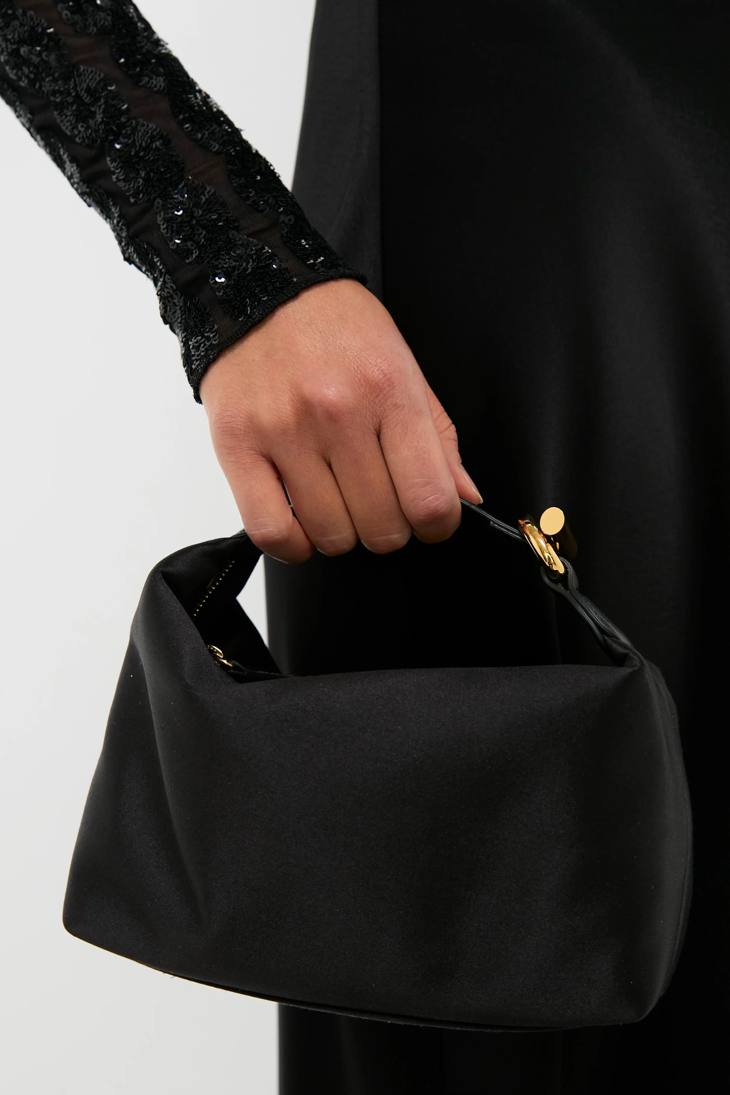Black Satin Micro Pillow Pouch - Image 2