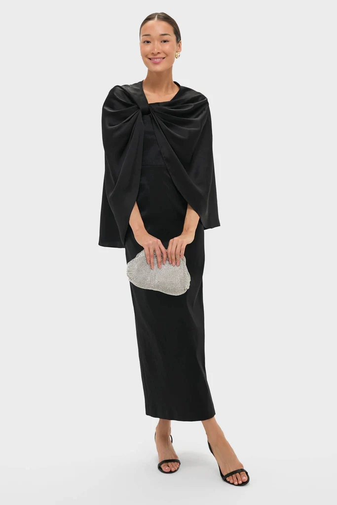 Black Satin Mountbatten Cape - Image 2