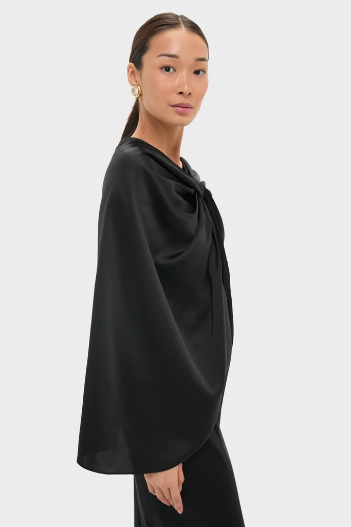 Black Satin Mountbatten Cape - Image 3