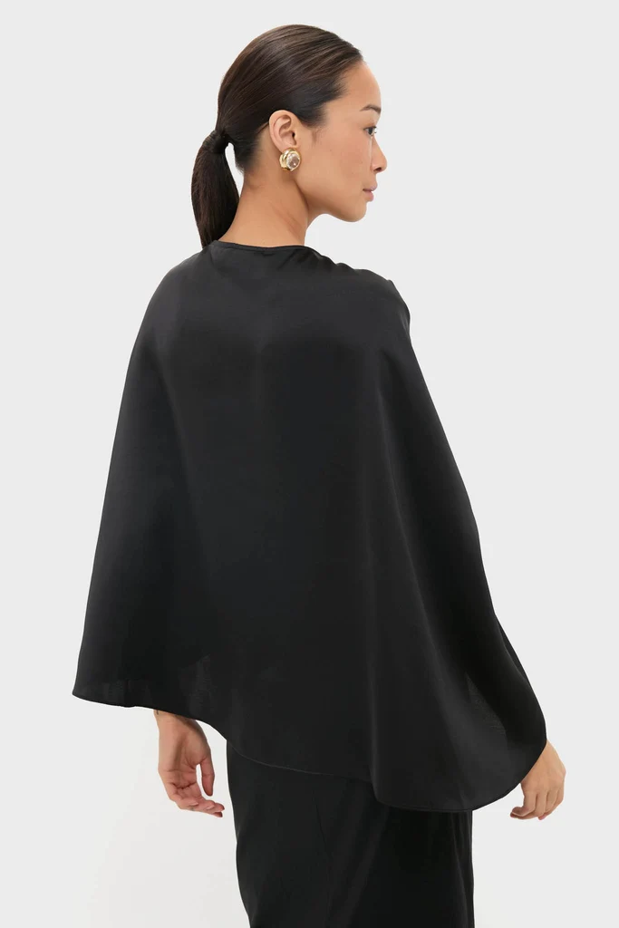 Black Satin Mountbatten Cape - Image 4