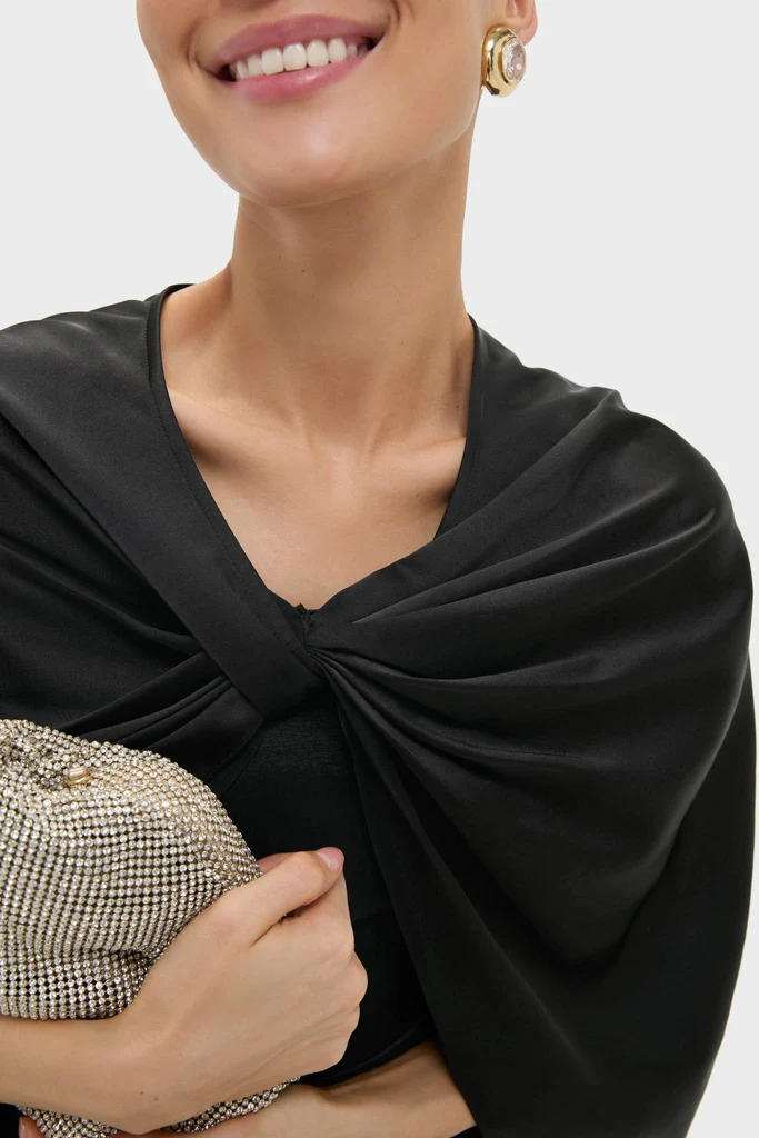 Black Satin Mountbatten Cape - Image 5