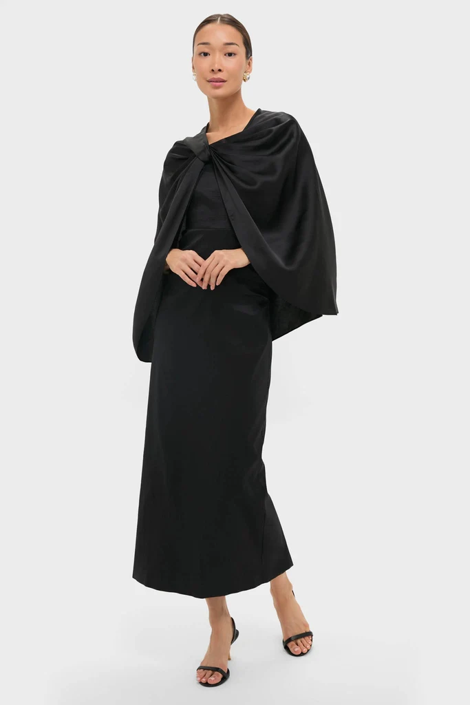 Black Satin Mountbatten Cape - Image 6