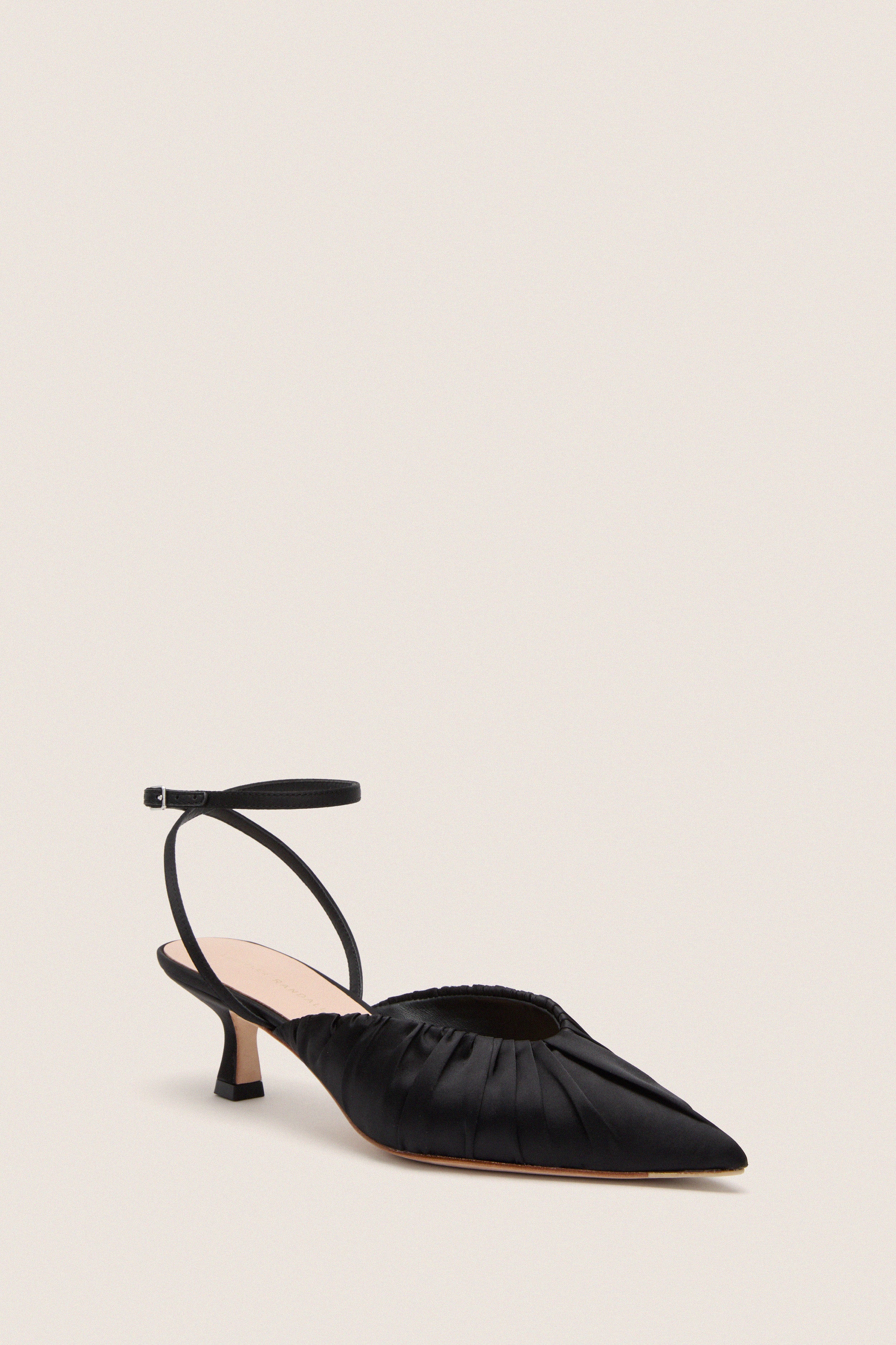 Black Satin Rio Heels