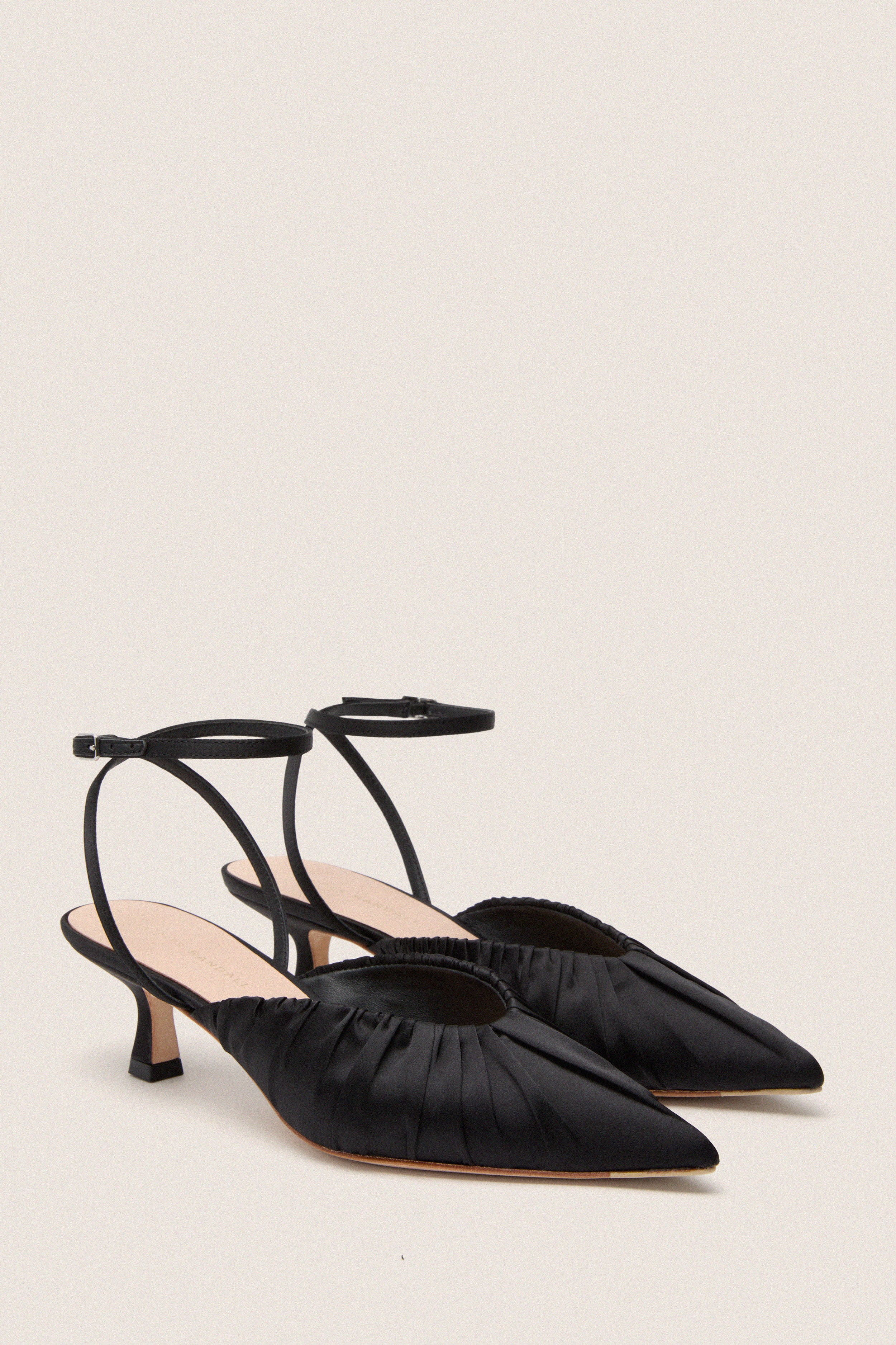Black Satin Rio Heels - Image 4