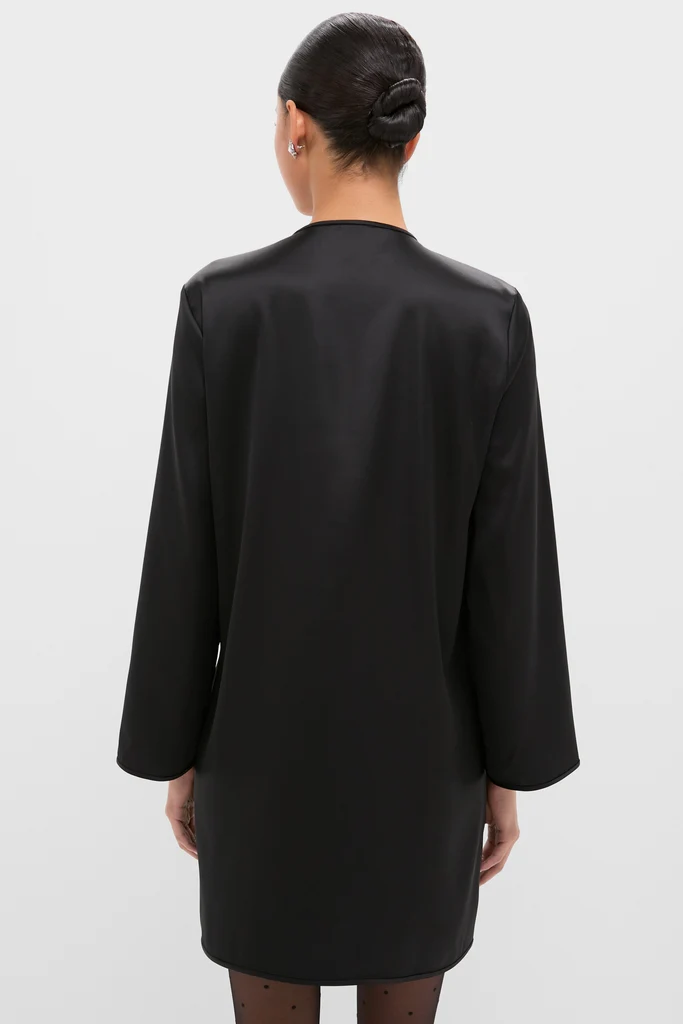 Black Satin Tatiana Dress - Image 4