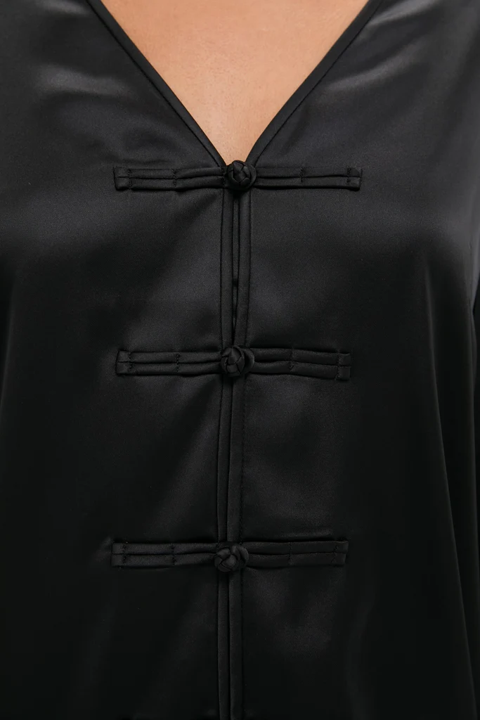 Black Satin Tatiana Dress - Image 5