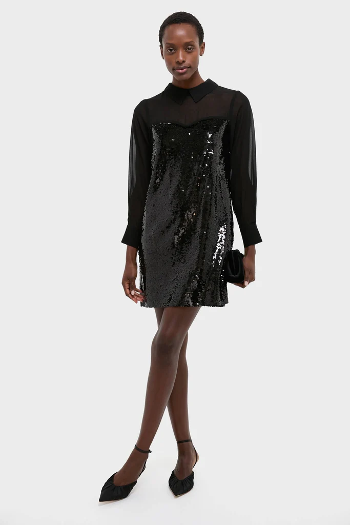 Black Sequin Josie Dress - Image 2