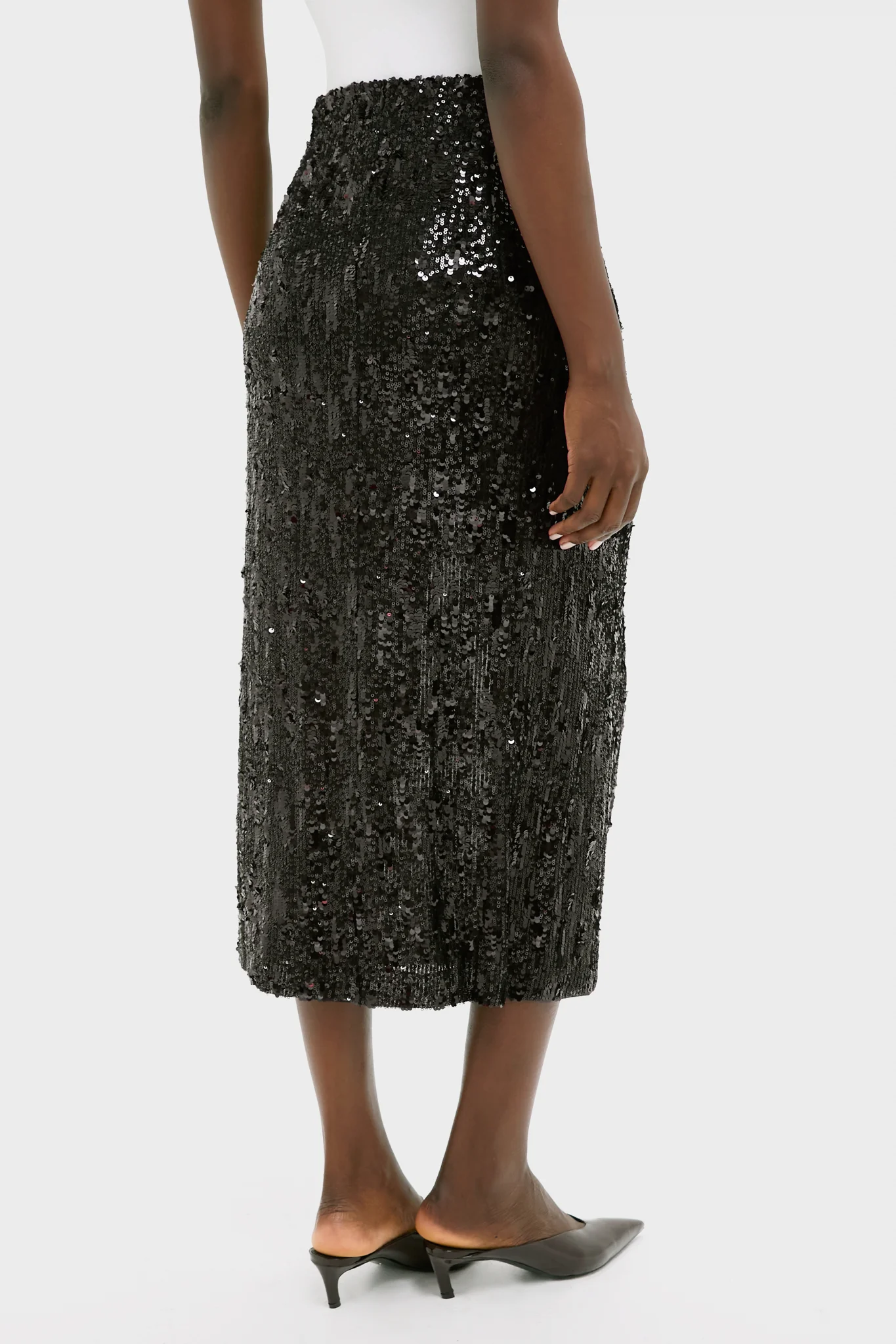 Black Sequin Pencil Skirt - Image 4