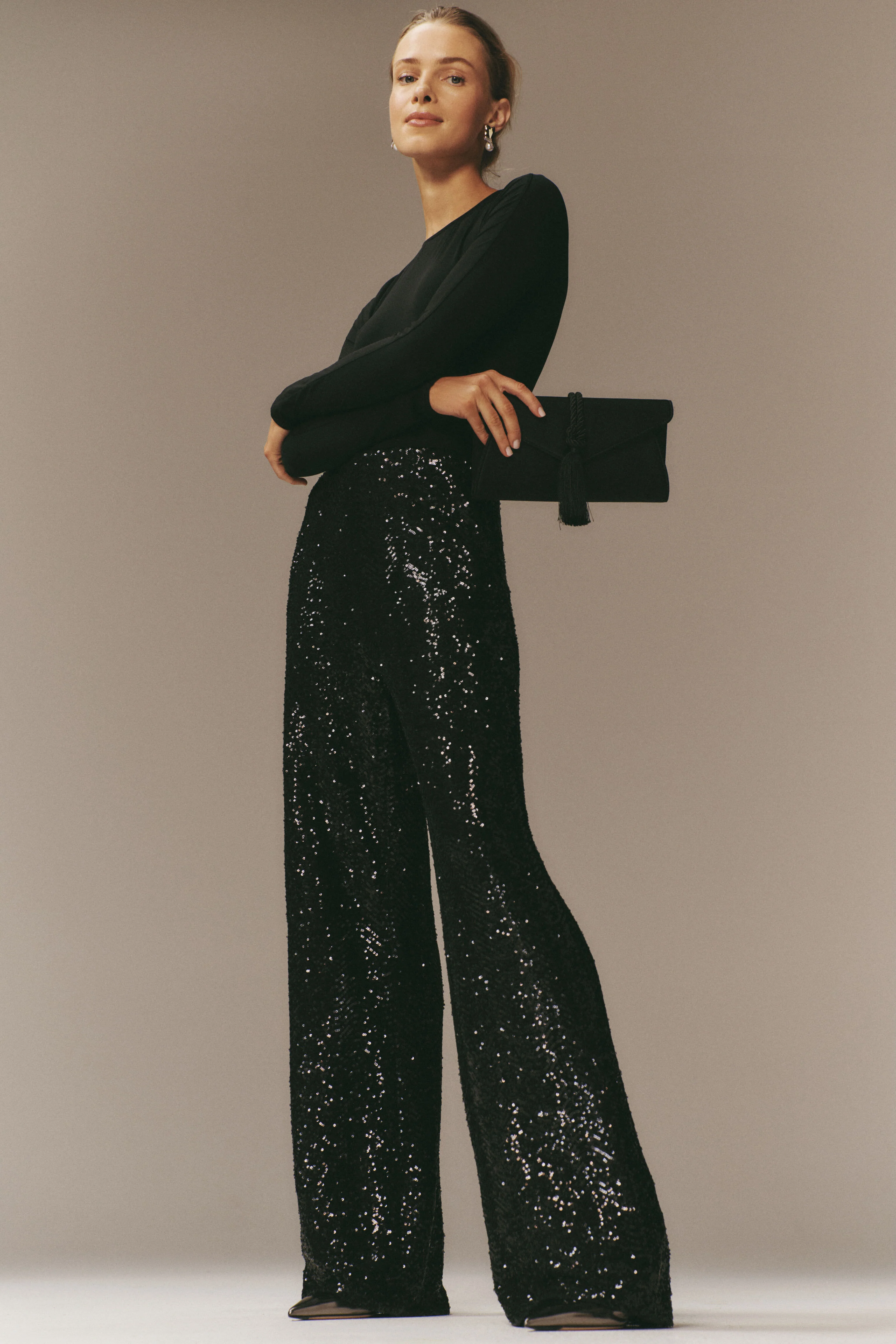 Black Sequin Tatum Pants - Image 2