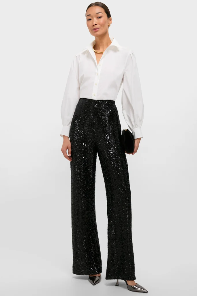 Black Sequin Tatum Pants - Image 3