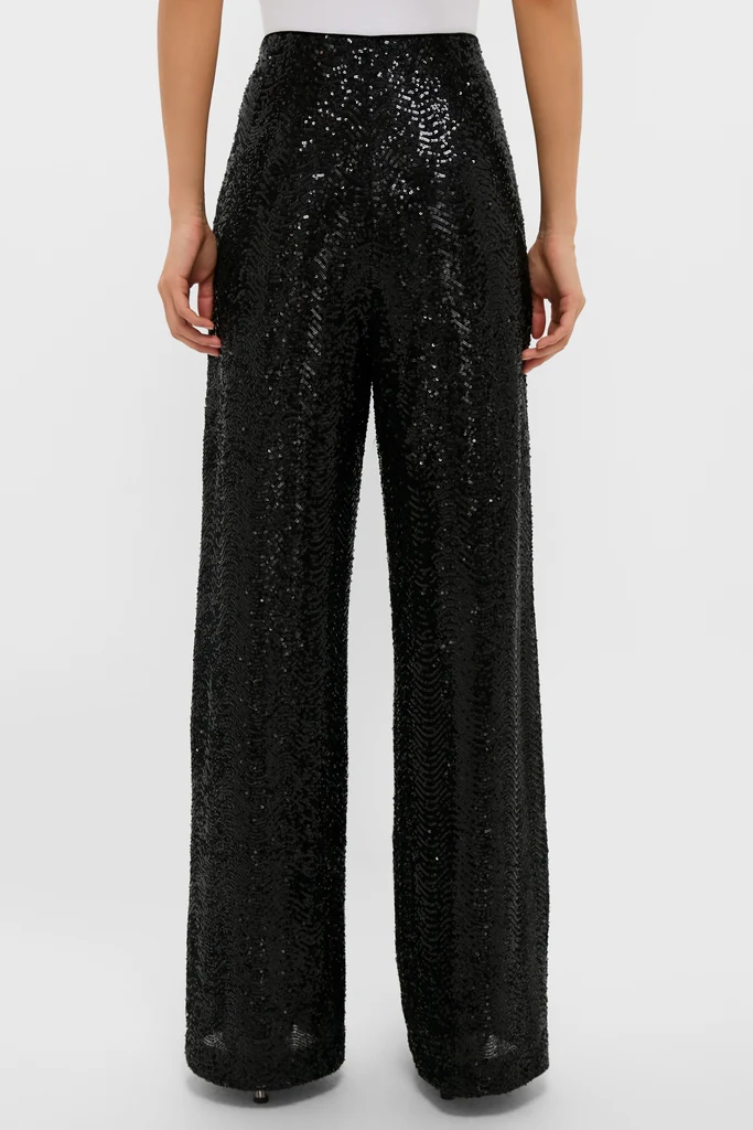 Black Sequin Tatum Pants - Image 5