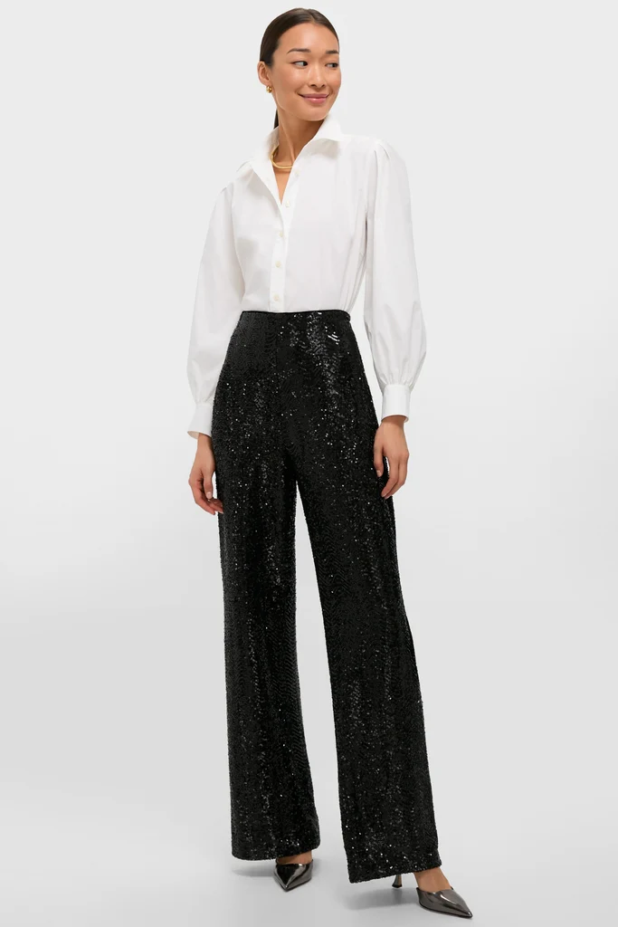 Black Sequin Tatum Pants - Image 7