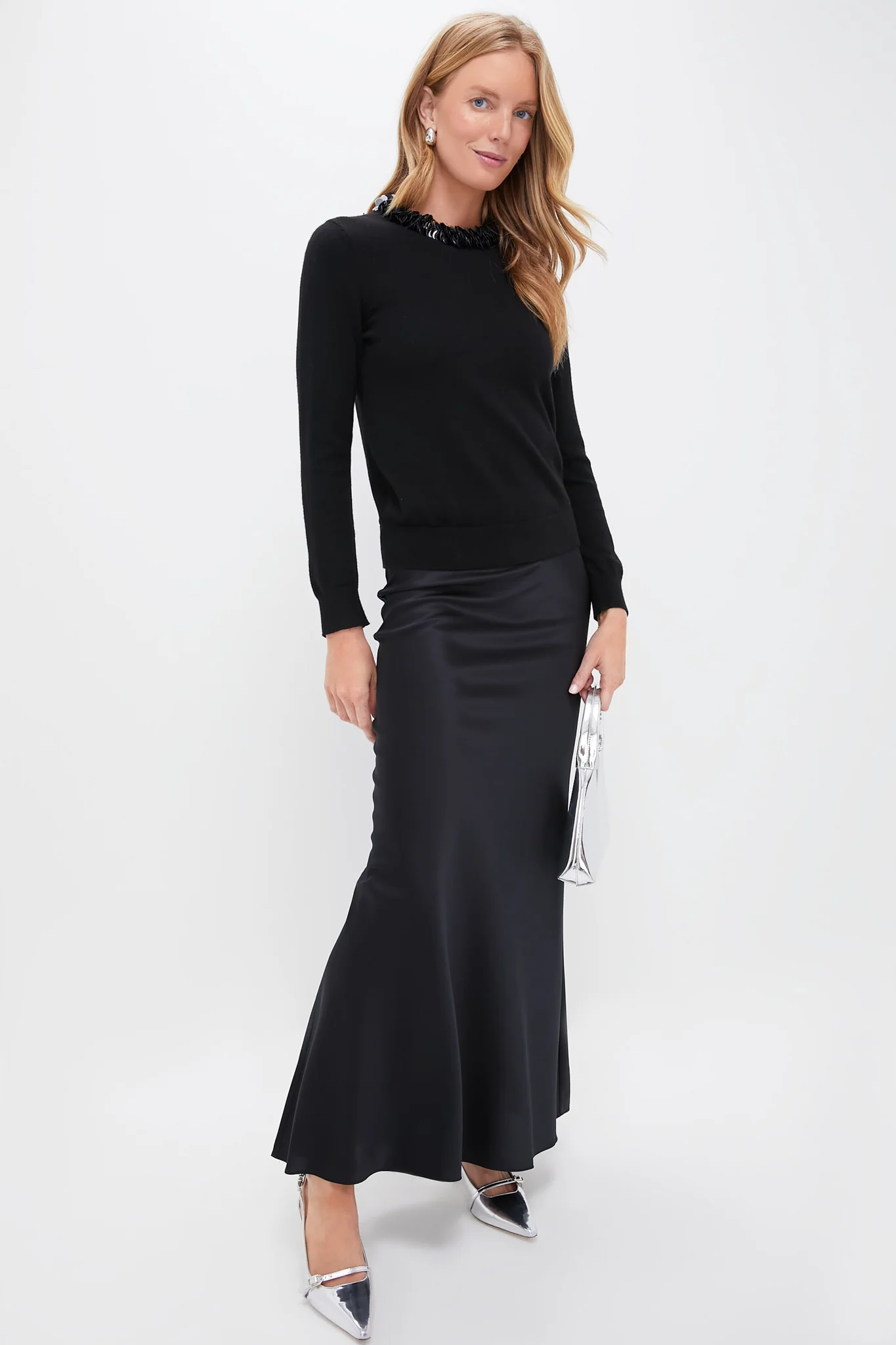 Black Sequin Trim Lina Sweater - Image 3