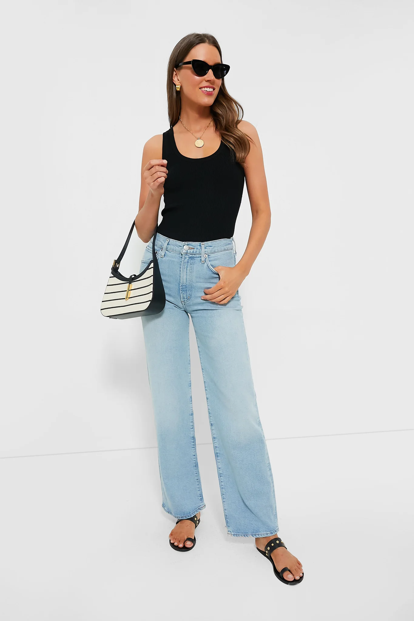 Black Shelby Rib Knit Tank - Image 2