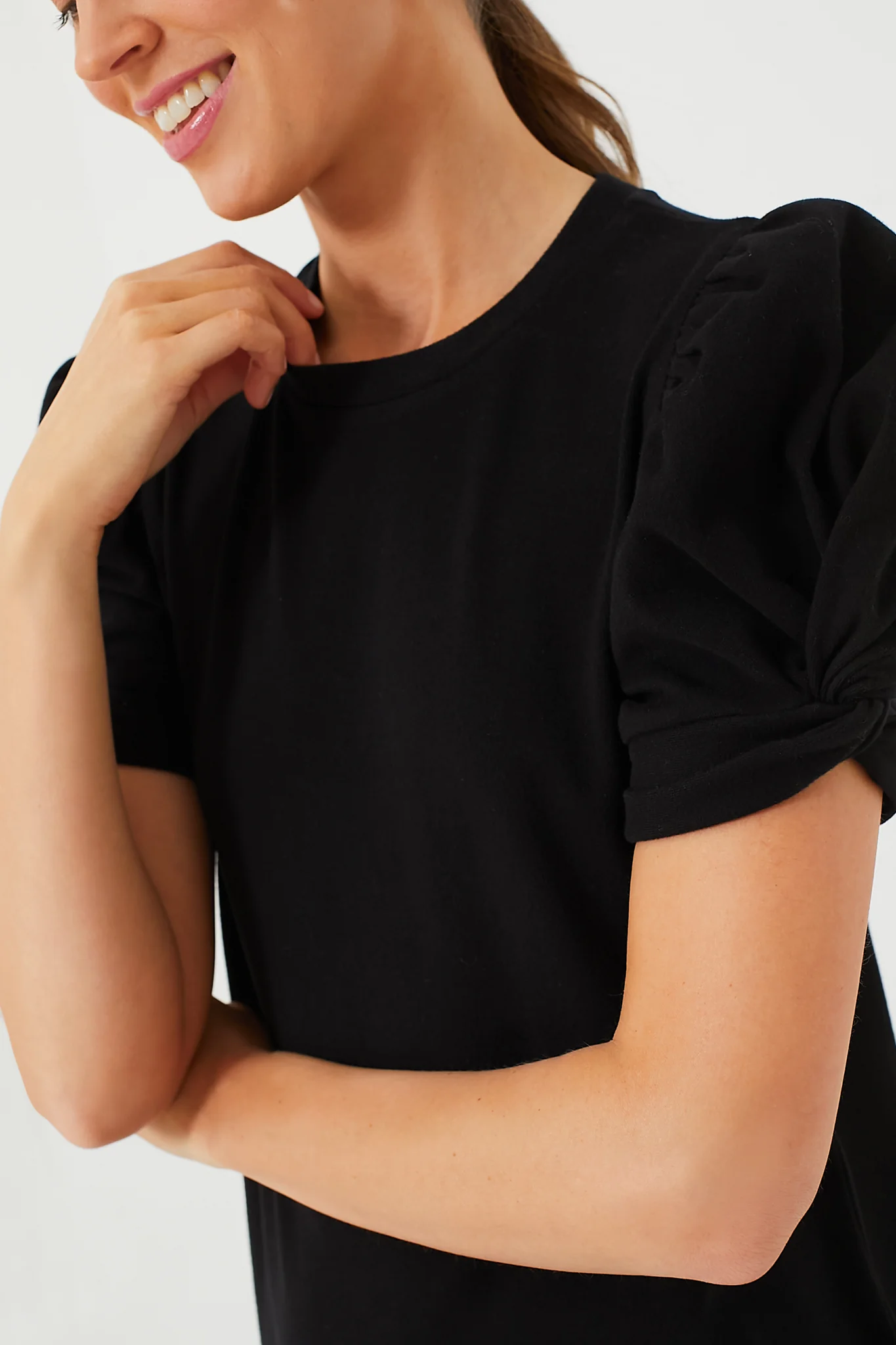 Black Short Sleeve Vesty Midi Dress - Image 5