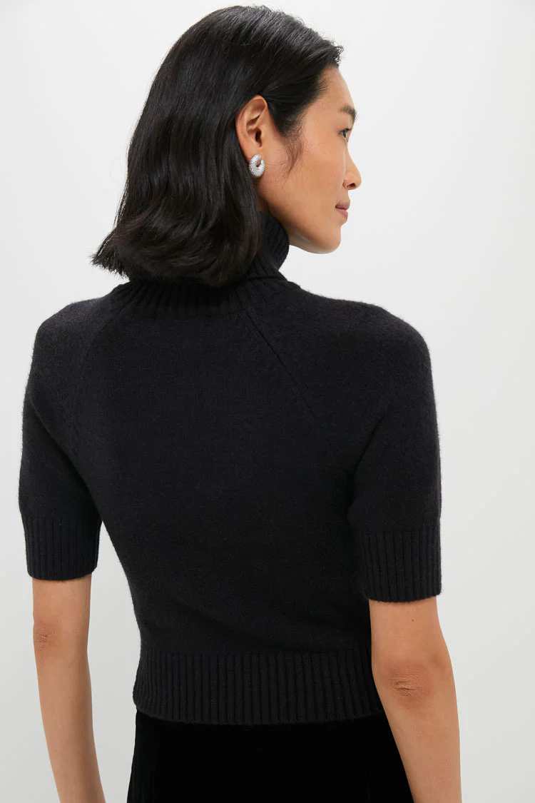 Black Silver Merrill Bow Short Sleeve Sweater - Image 4
