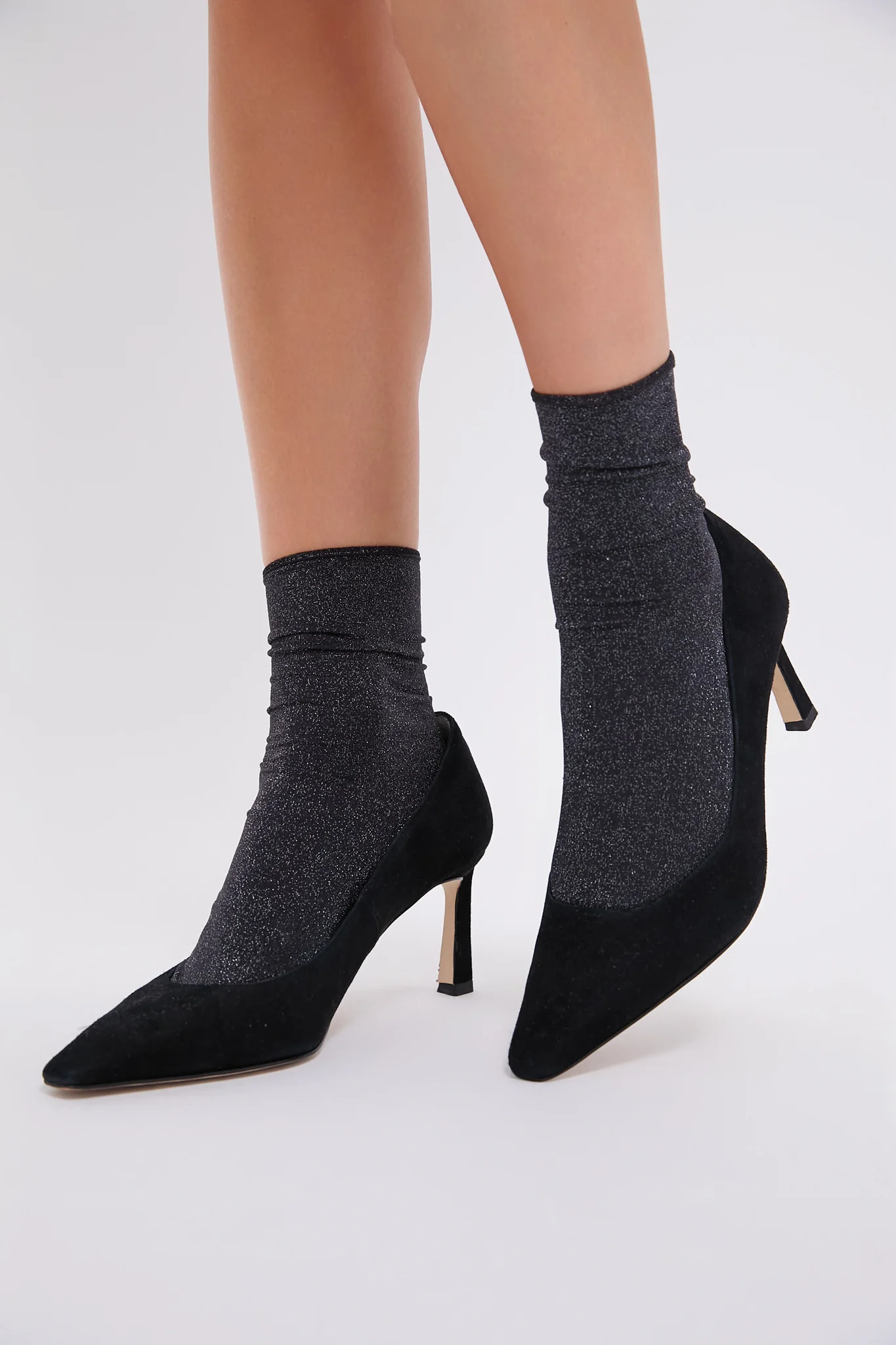 Black Silver Stardust Socks - Image 2