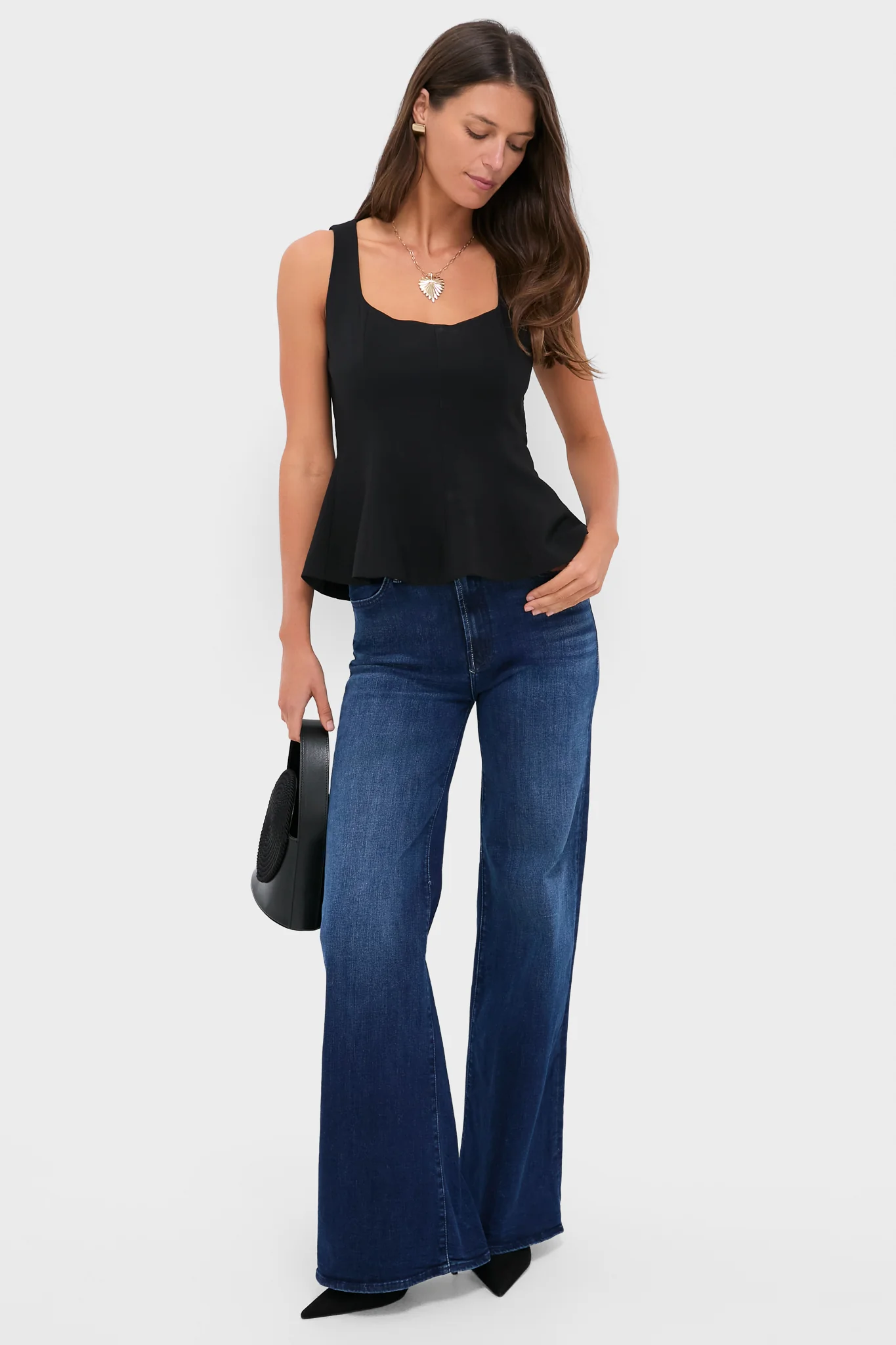 Black Sleeveless Decker Peplum Top - Image 2
