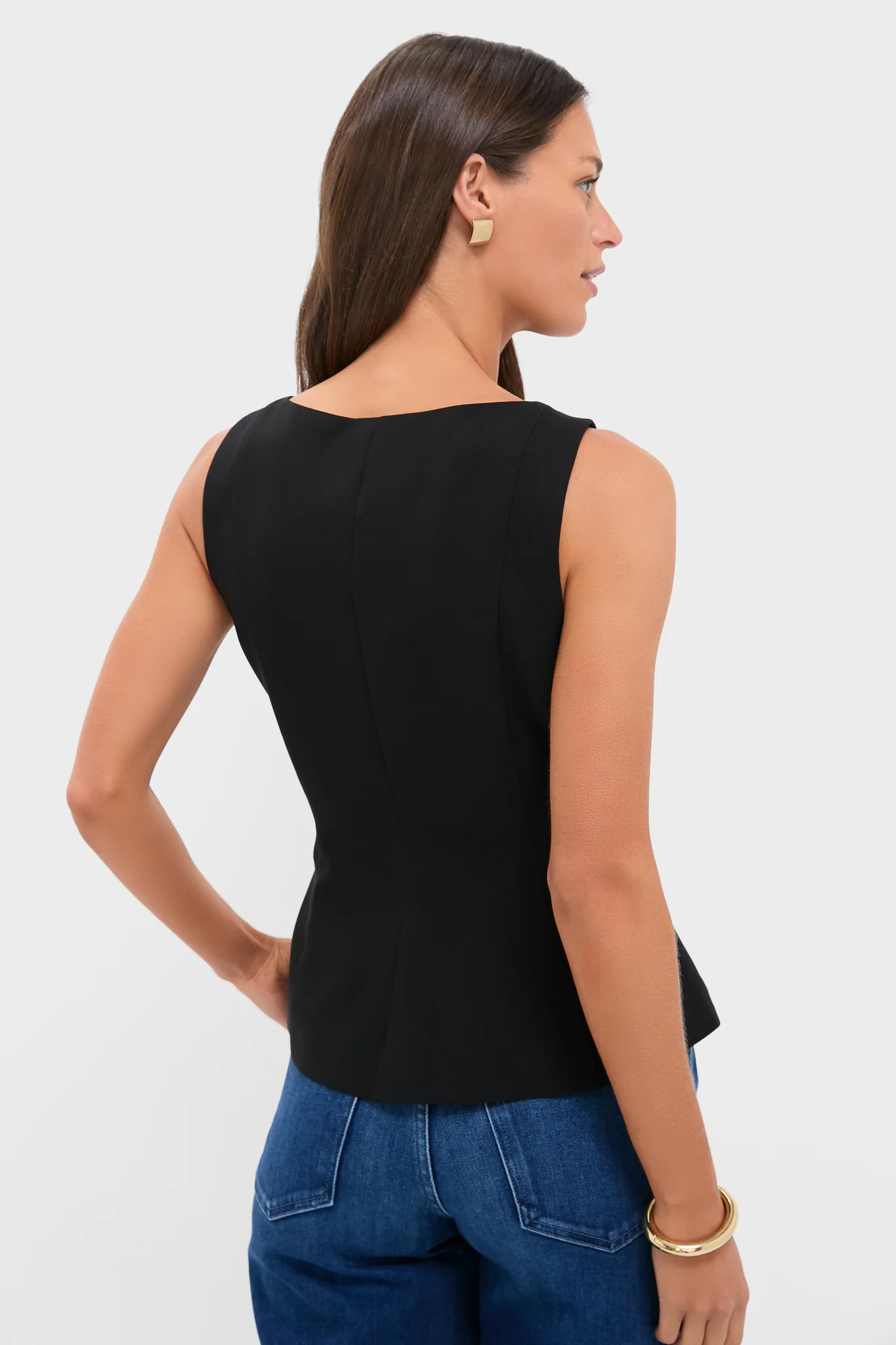 Black Sleeveless Decker Peplum Top - Image 4