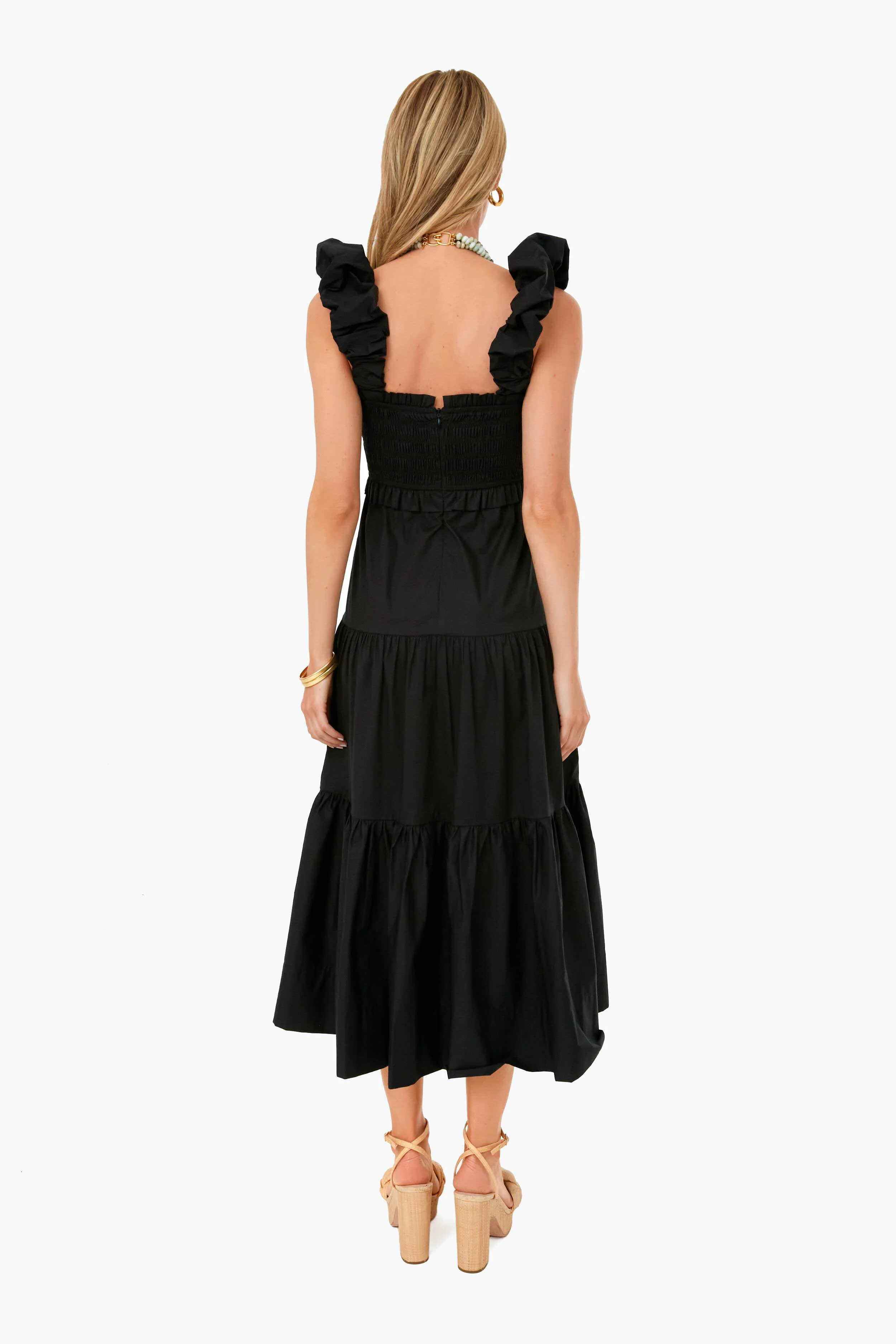 Black Sloane Sleeveless Smocked Dress - Image 4