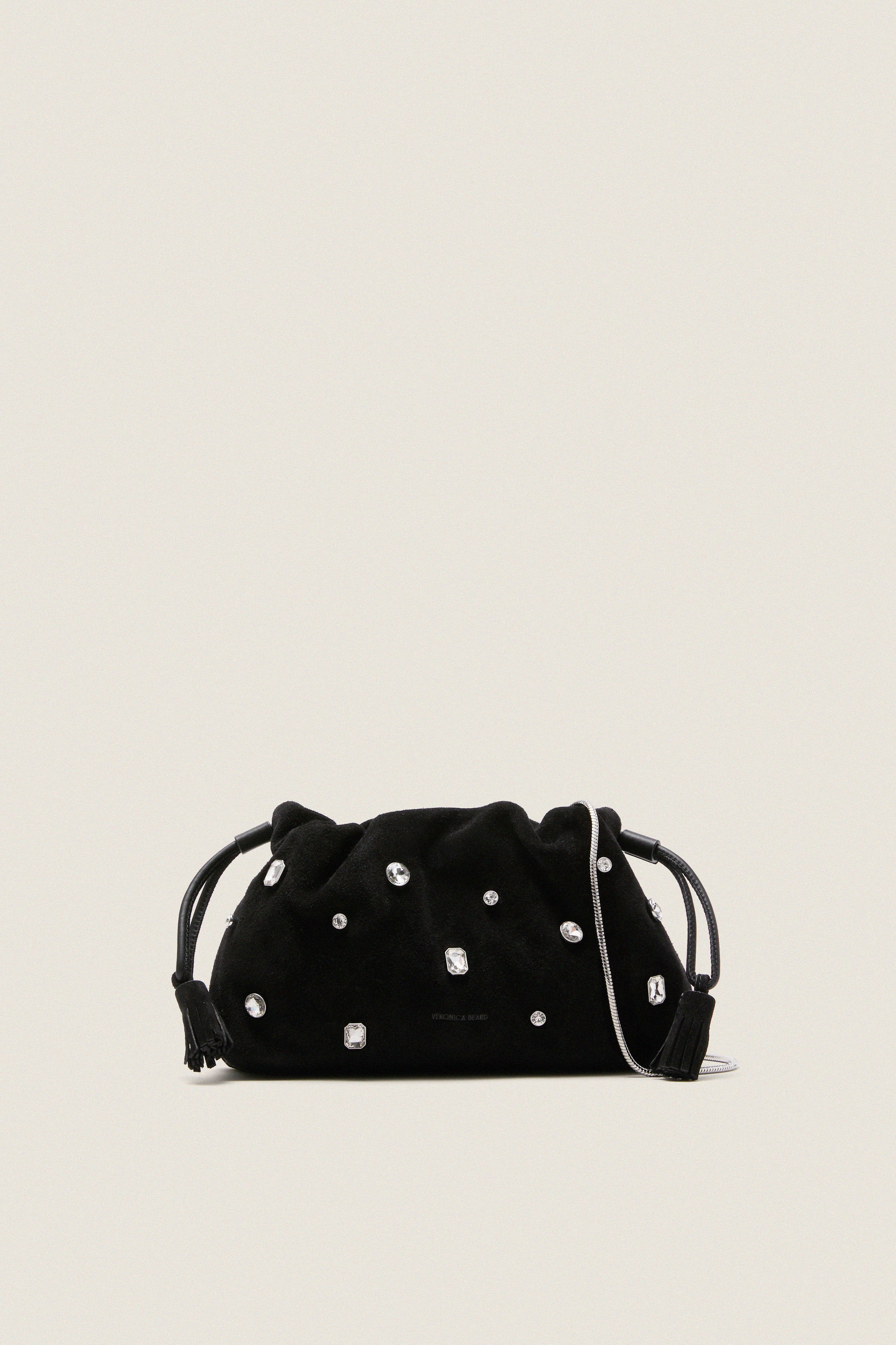 Black Small Crystal Stash Bag