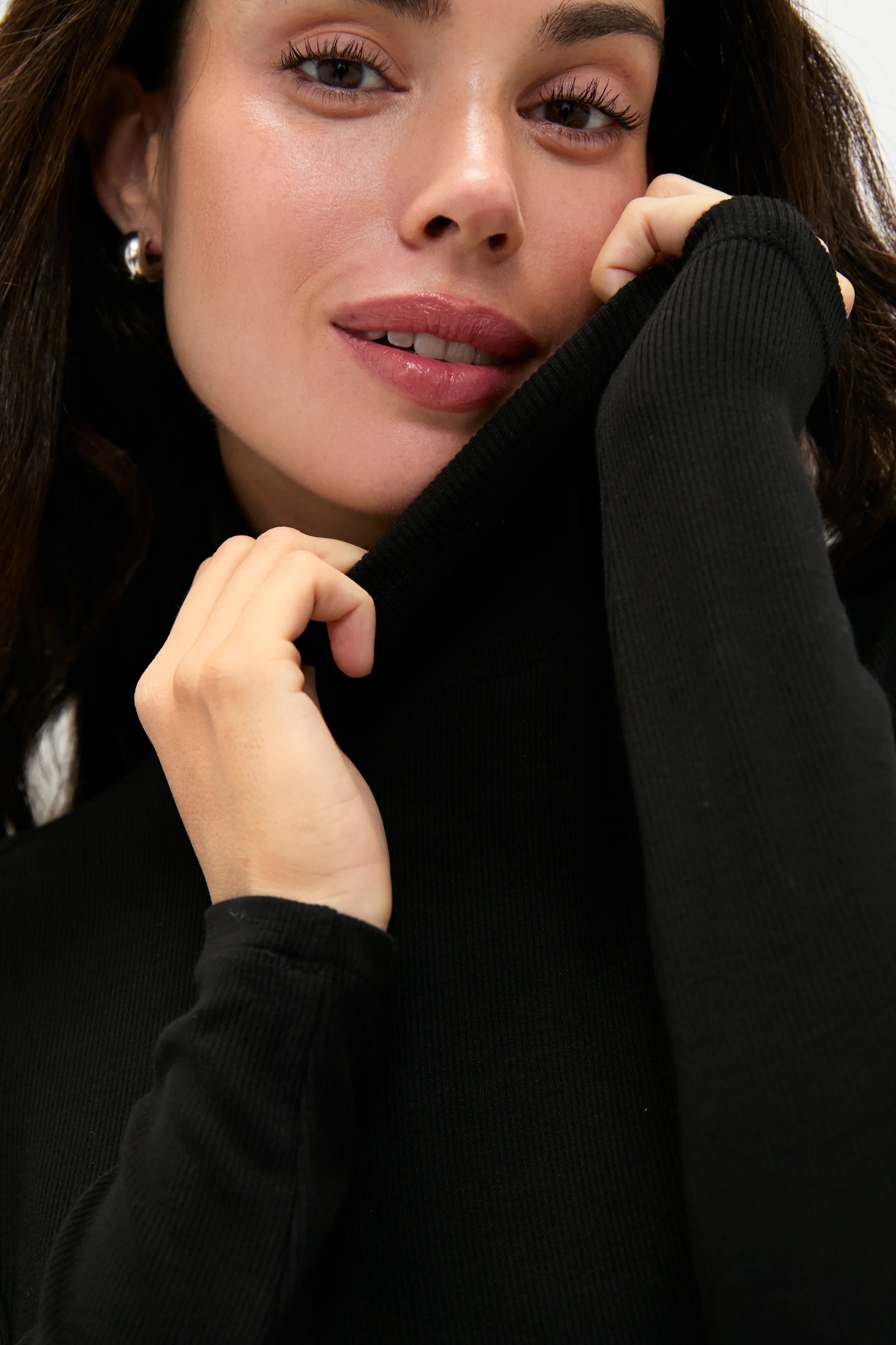 Black Softest Rib Turtleneck - Image 5