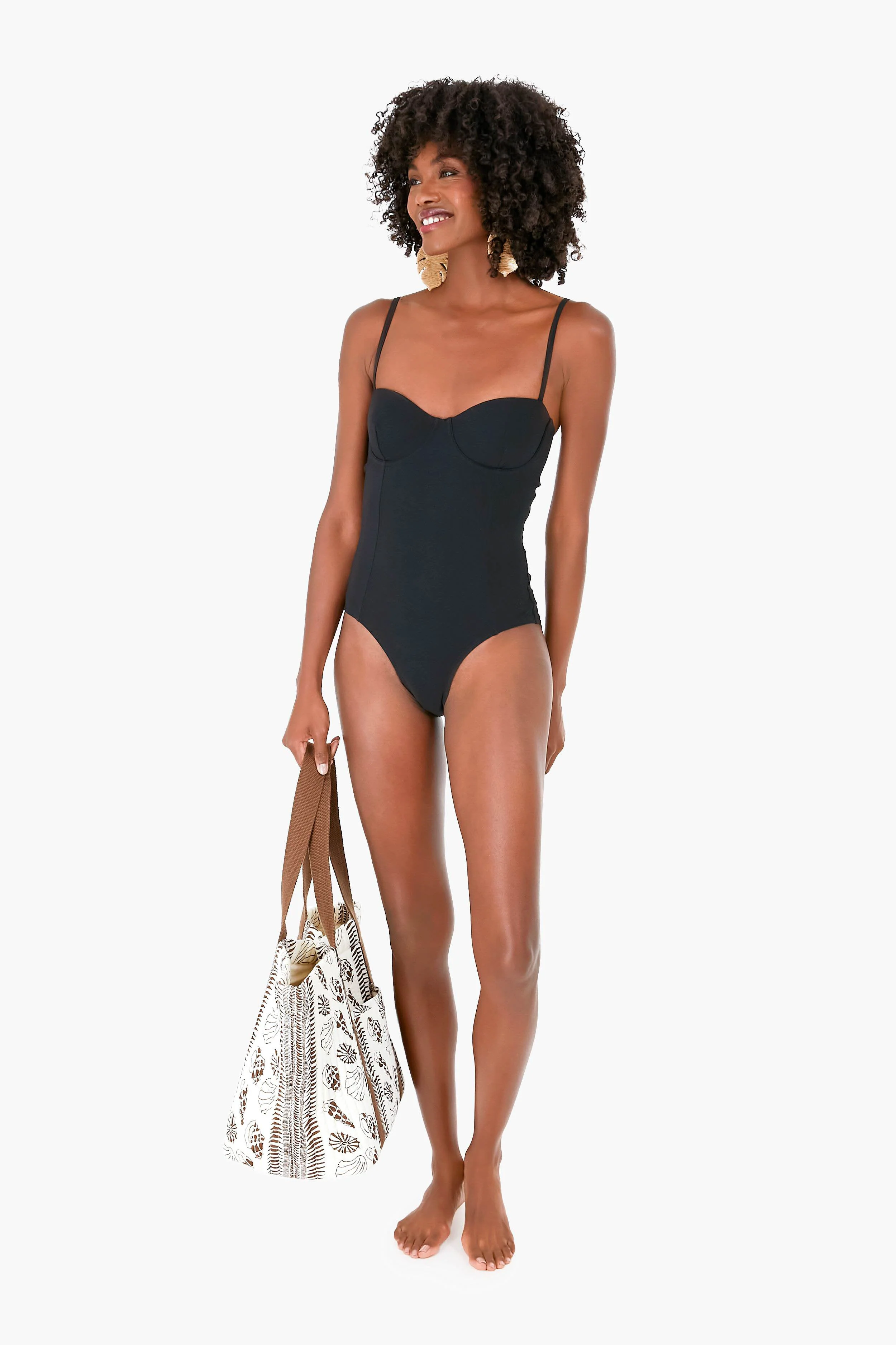 Black Solid Underwire One Piece - Image 2