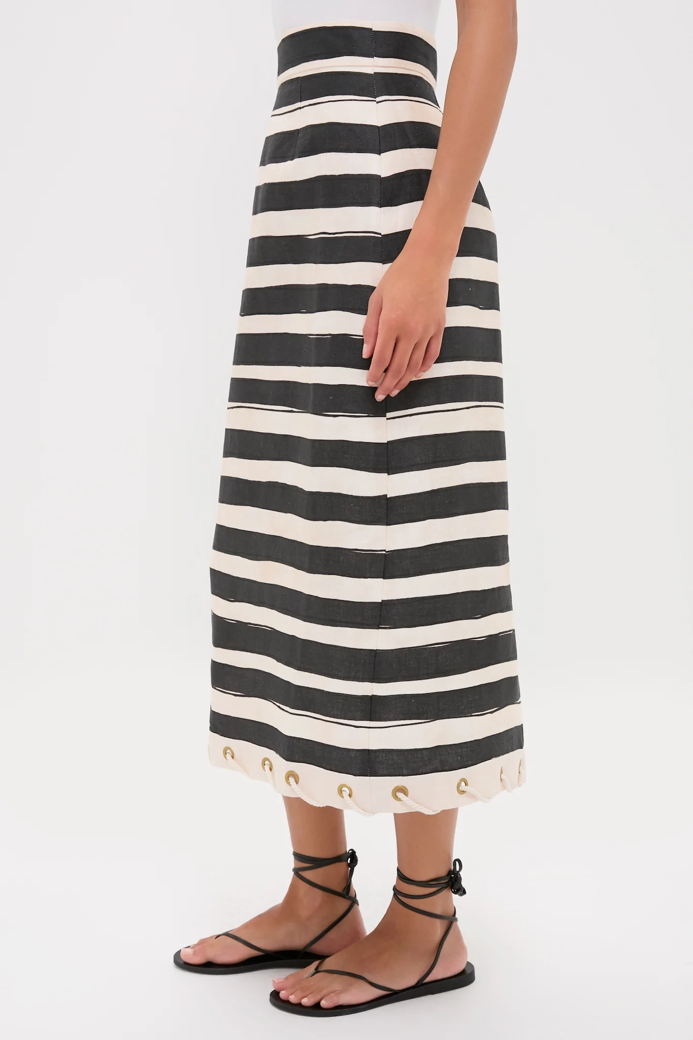 Black Stripe Story Pencil Skirt - Image 3