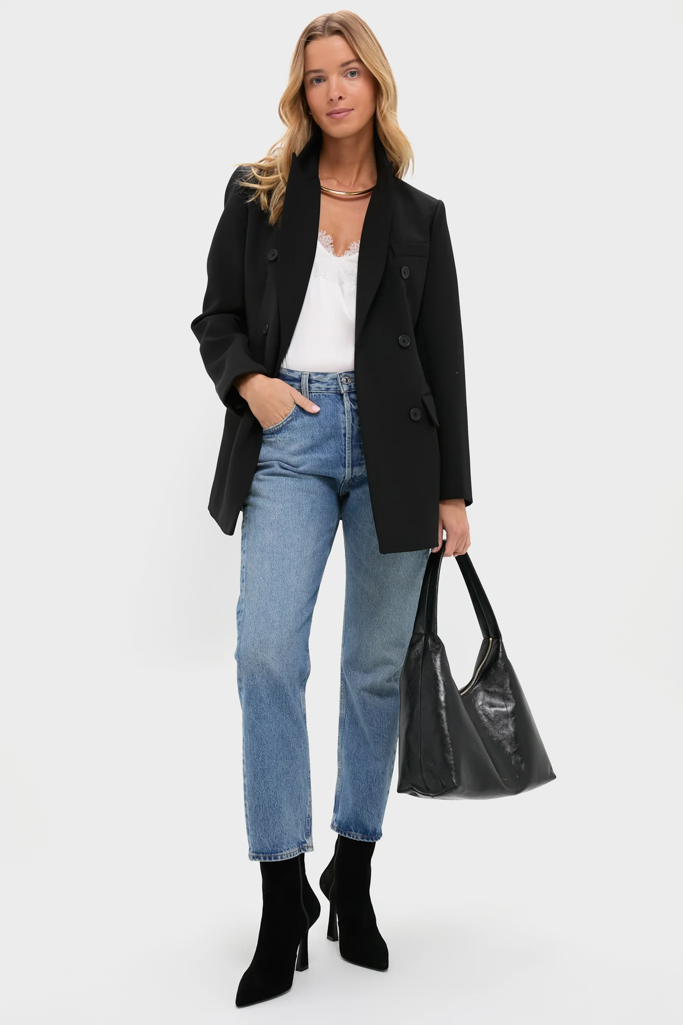 Black Sculpted Olivier Blazer - Image 7