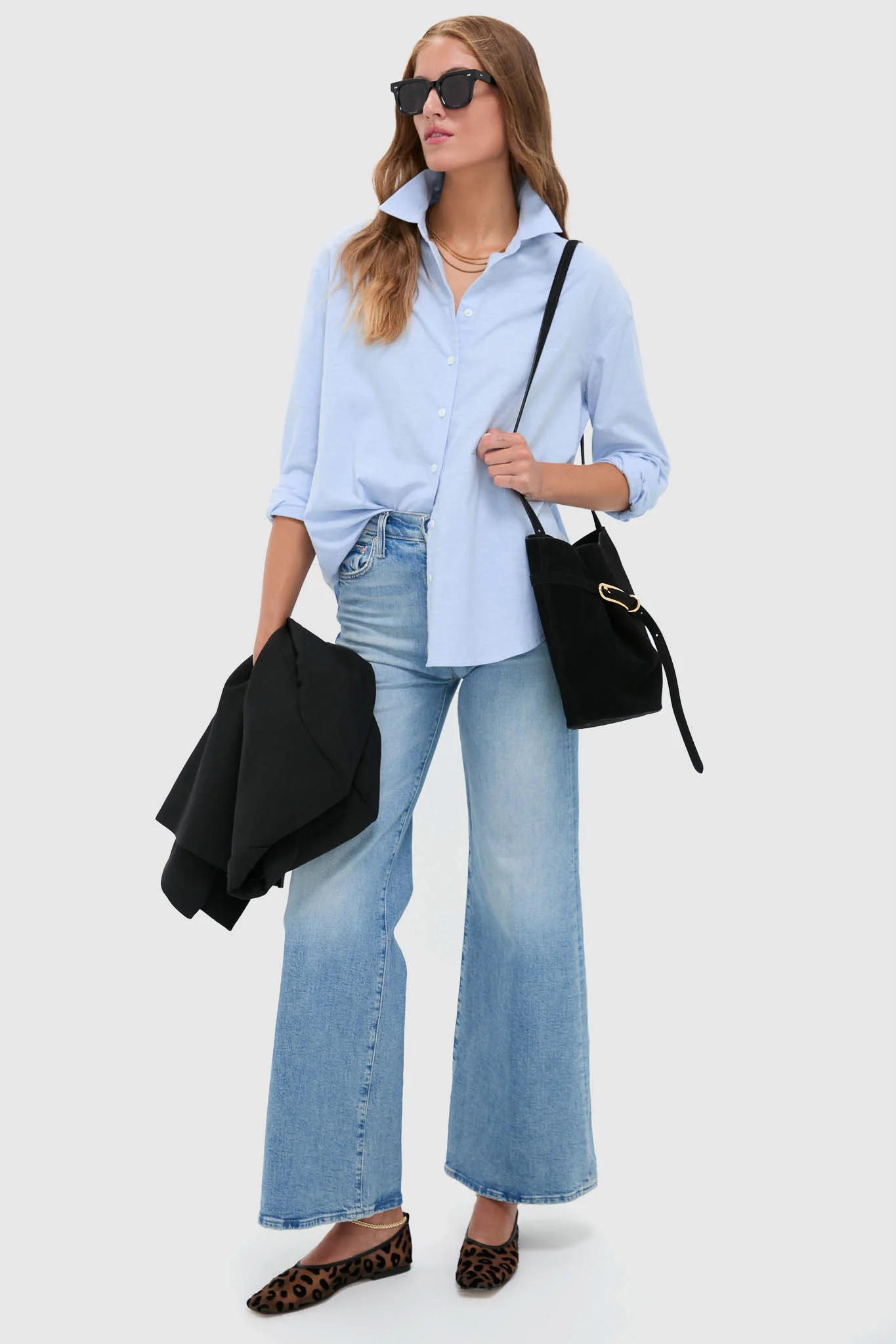 Black Suede Belted Bucket Bag - Image 3