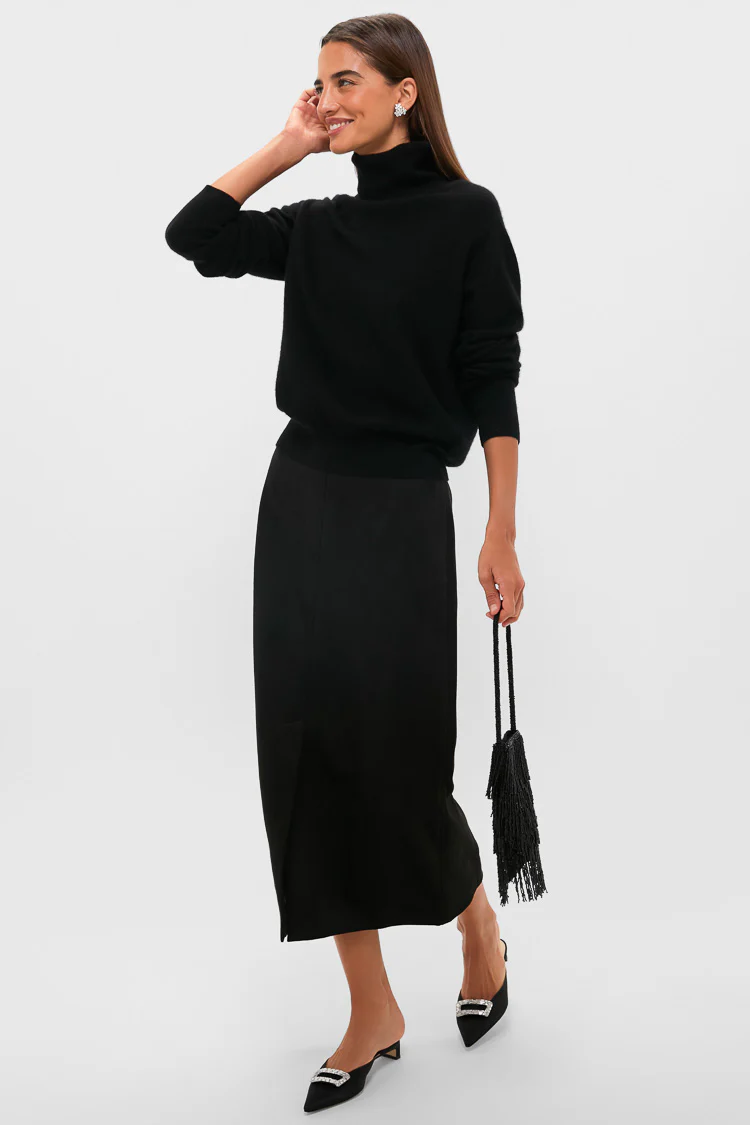Black Suede Lorna Pencil Skirt - Image 2