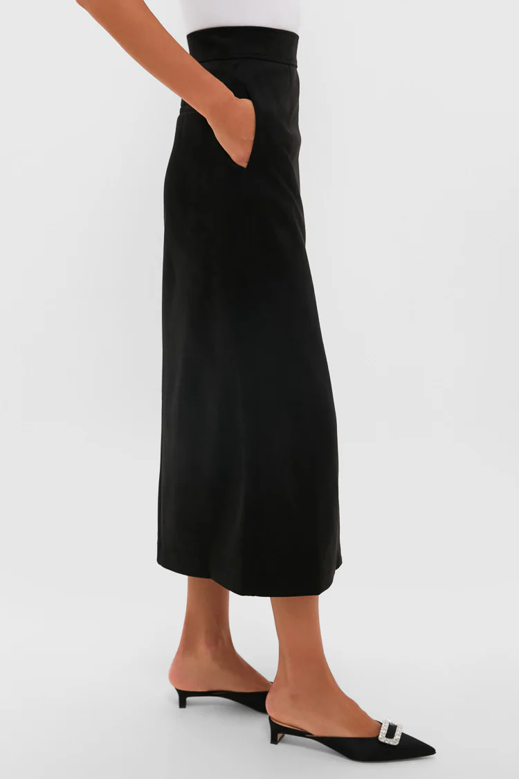 Black Suede Lorna Pencil Skirt - Image 3