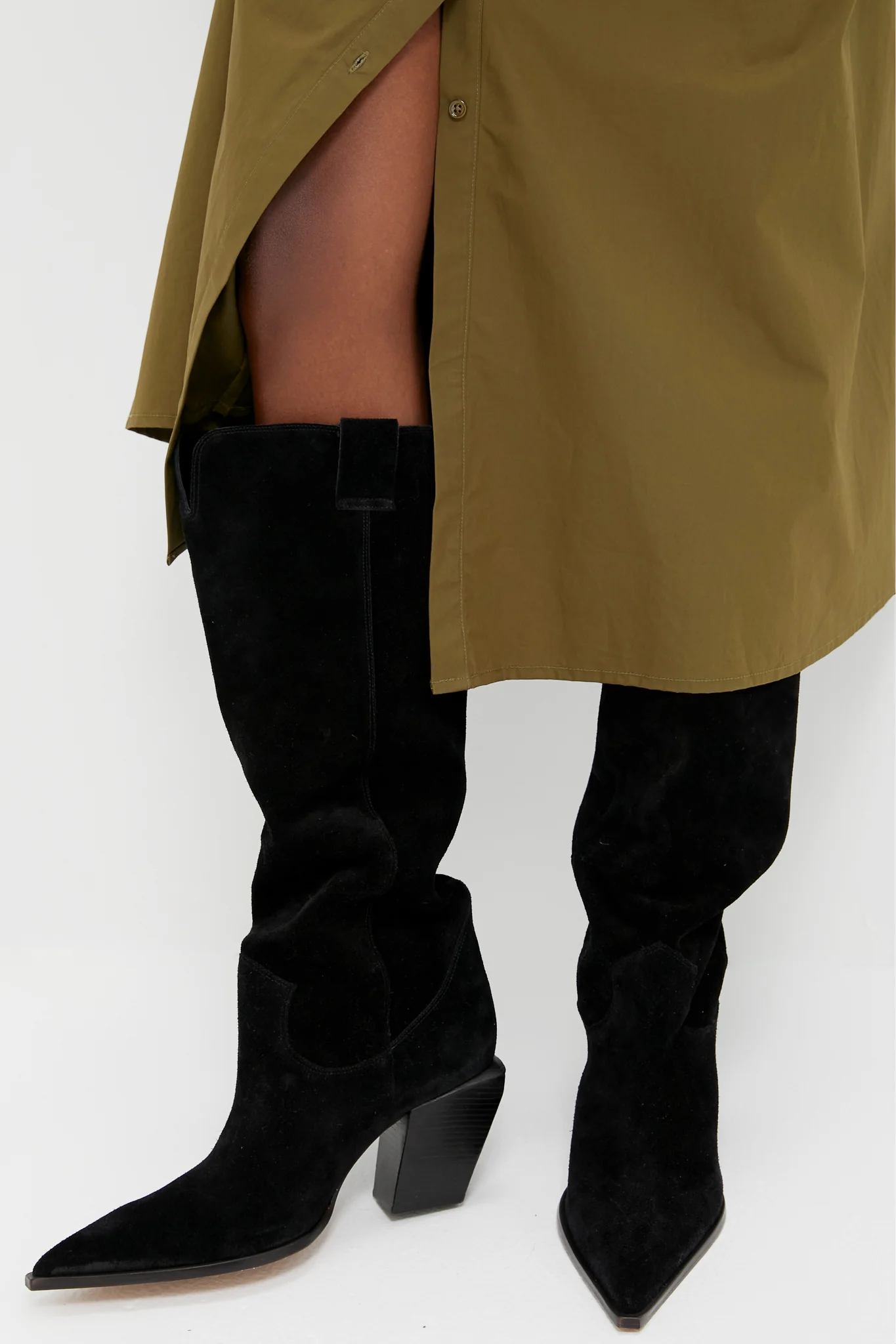 Black Suede Maine Up Boots - Image 2