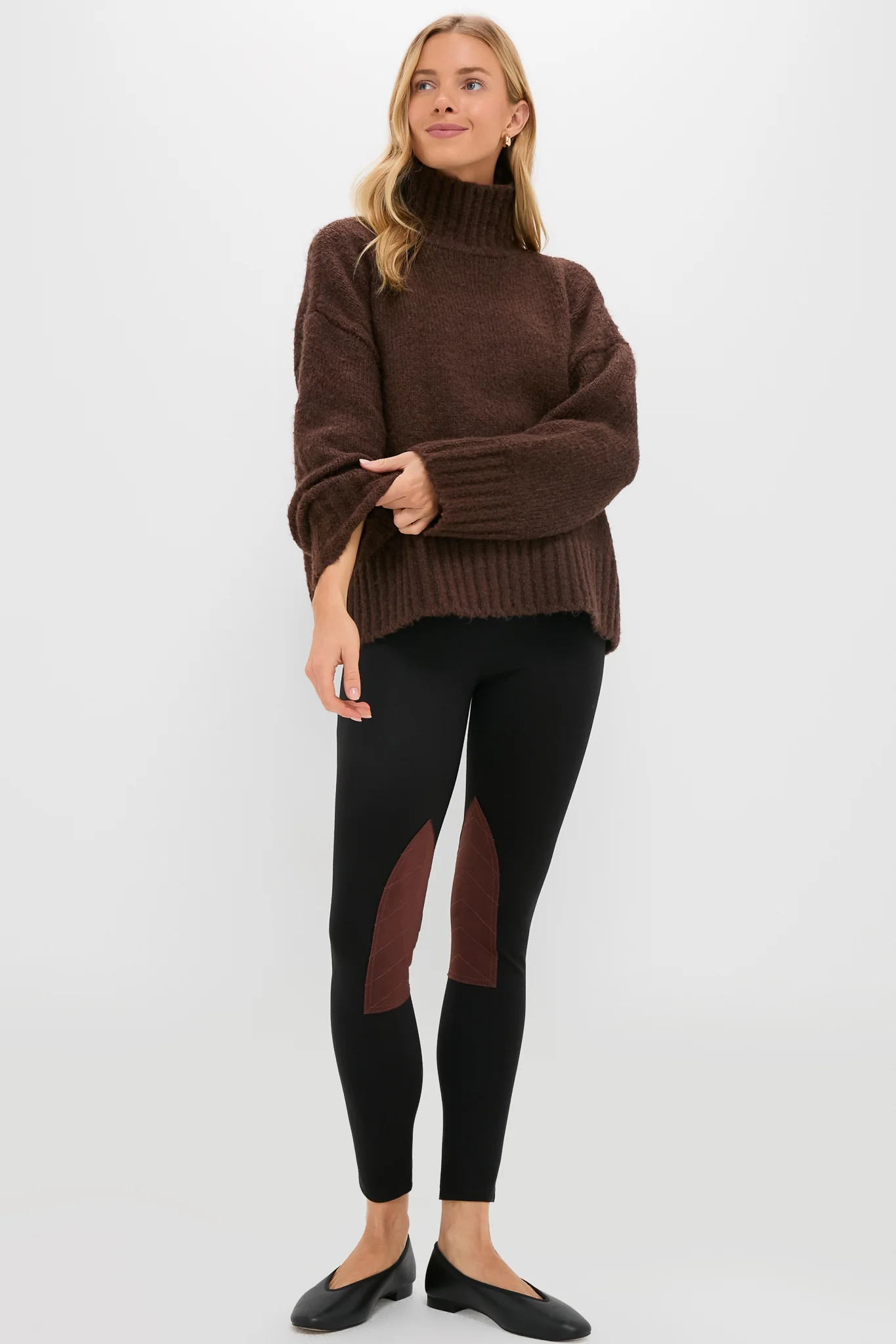 Black Suede Patch Hughes Riding Legging - Image 2