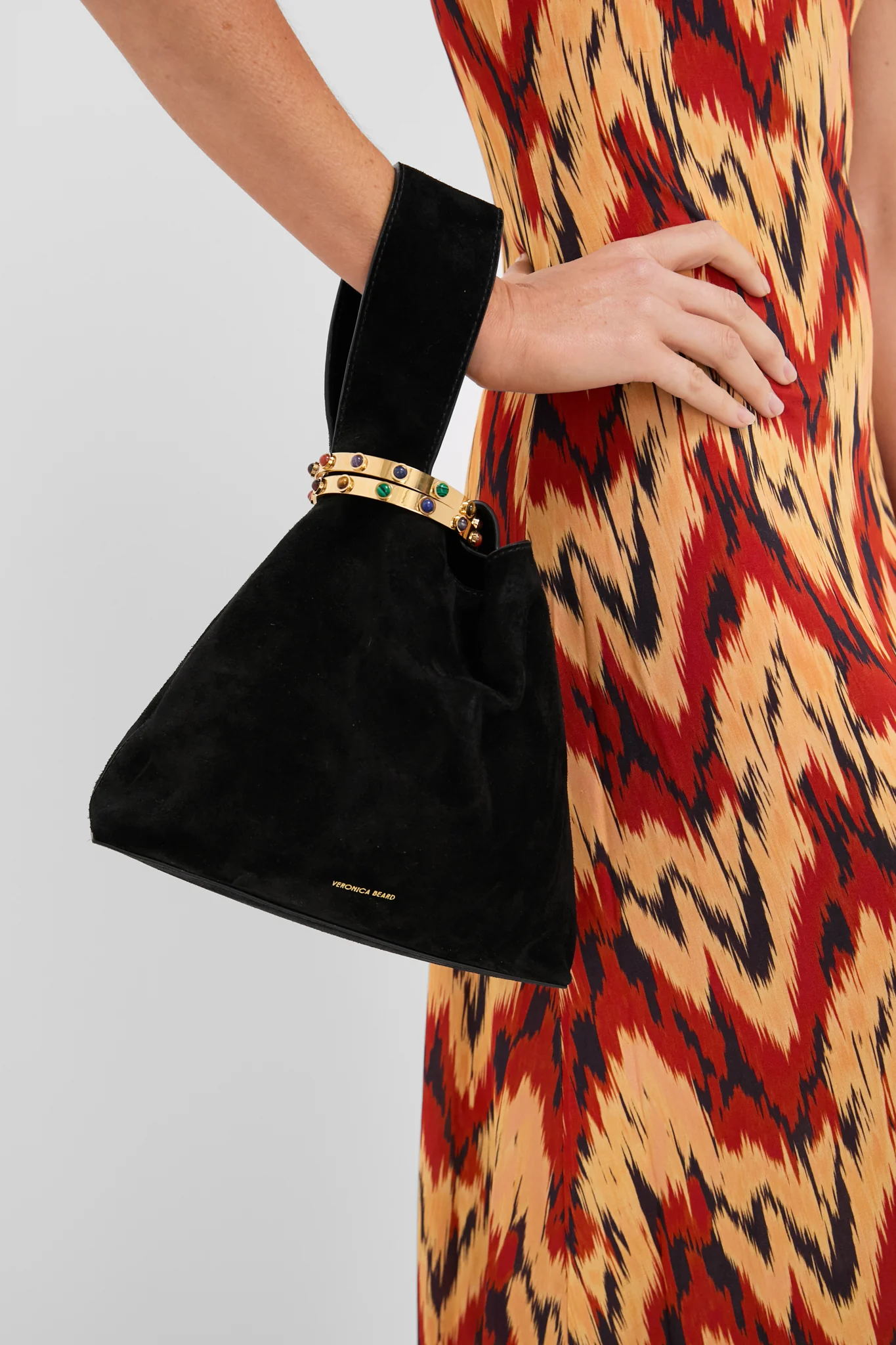 Black Suede Veronica Beard Swing Bag - Image 2