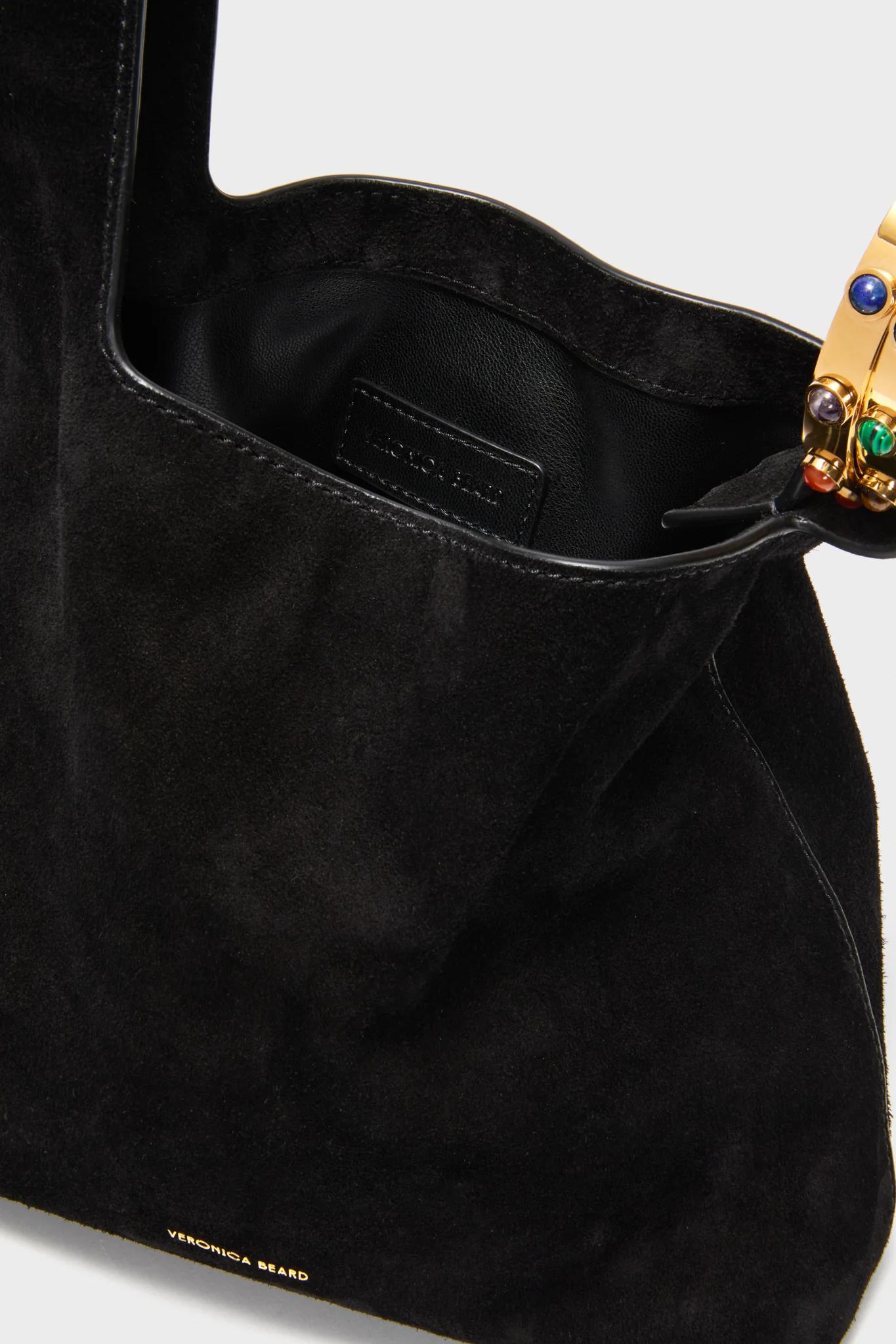 Black Suede Veronica Beard Swing Bag - Image 4