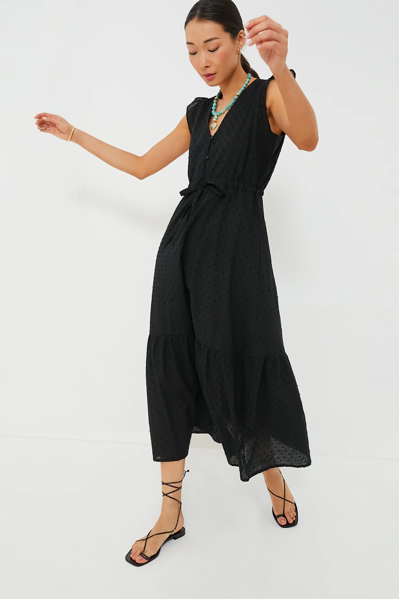 Black Swiss Dot Surya Dress - Image 2