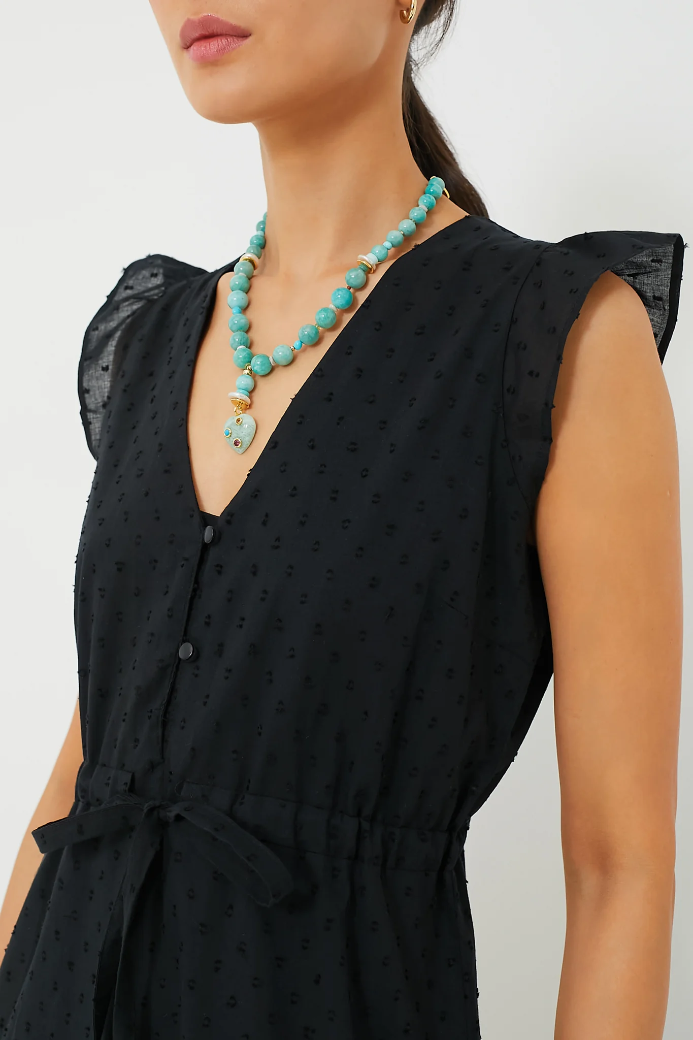 Black Swiss Dot Surya Dress - Image 5