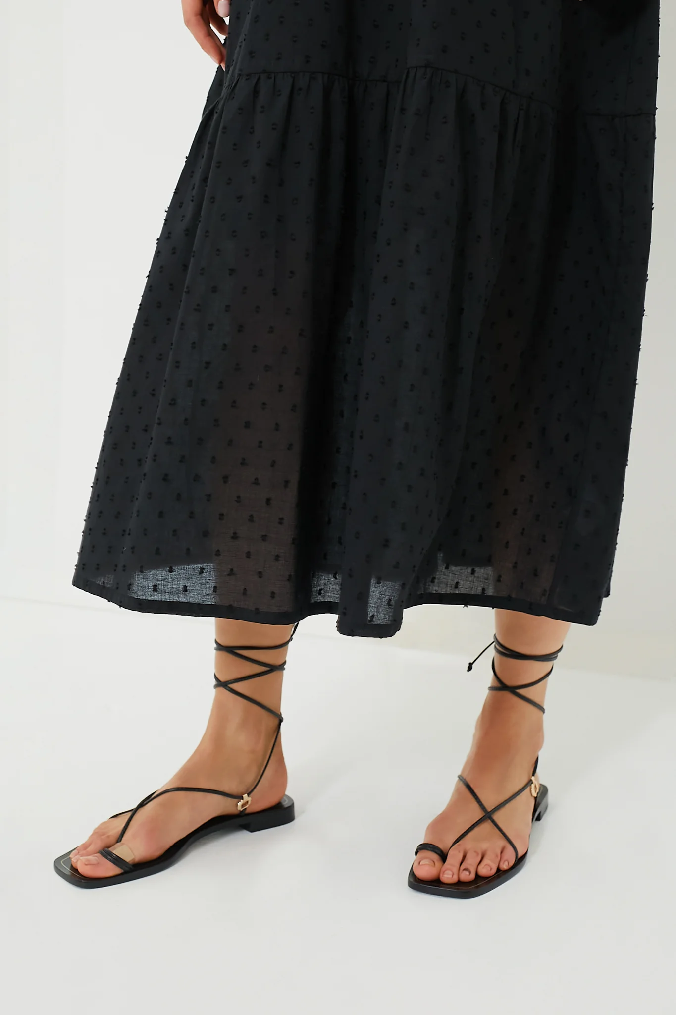 Black Swiss Dot Surya Dress - Image 6