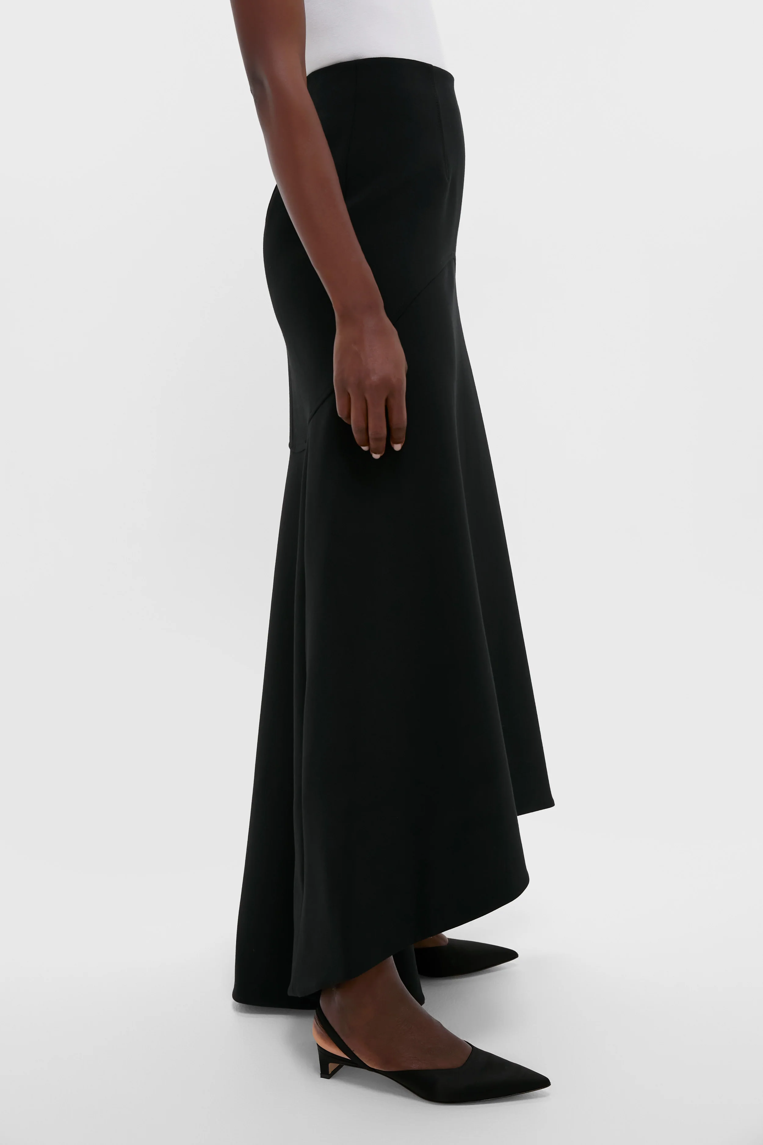 Black Synan Birdseye Suiting Maxi Skirt - Image 3