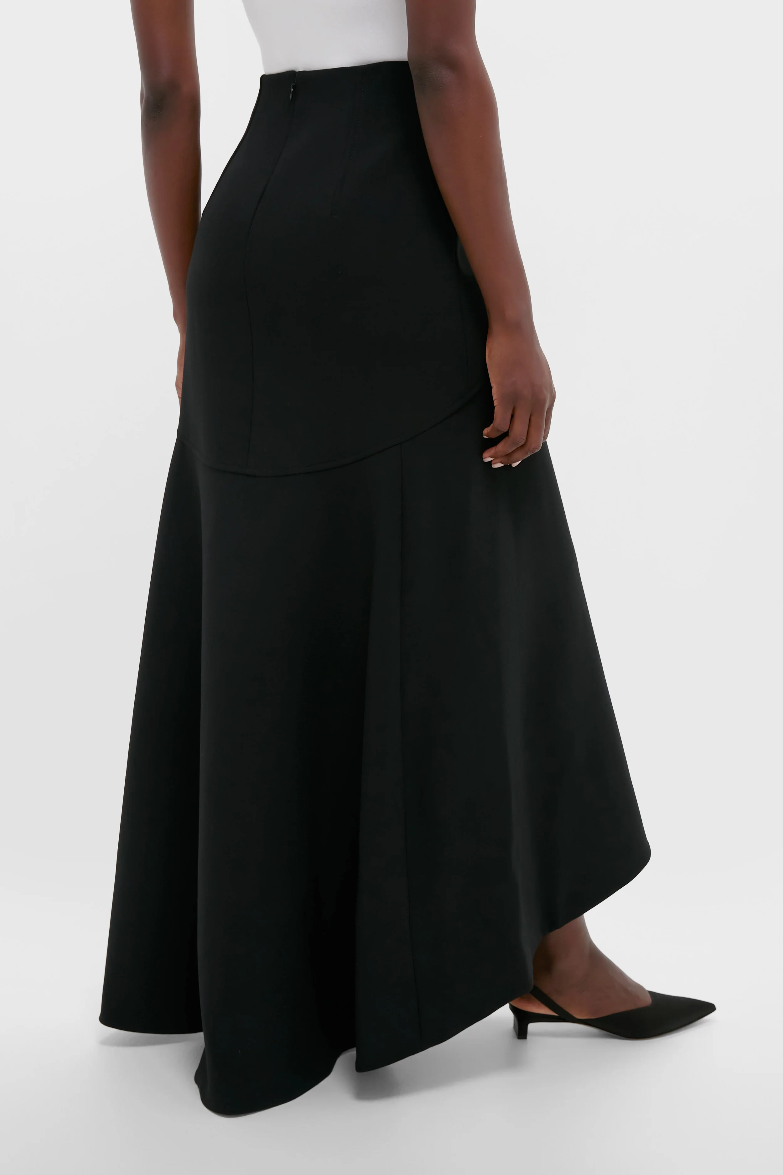 Black Synan Birdseye Suiting Maxi Skirt - Image 4