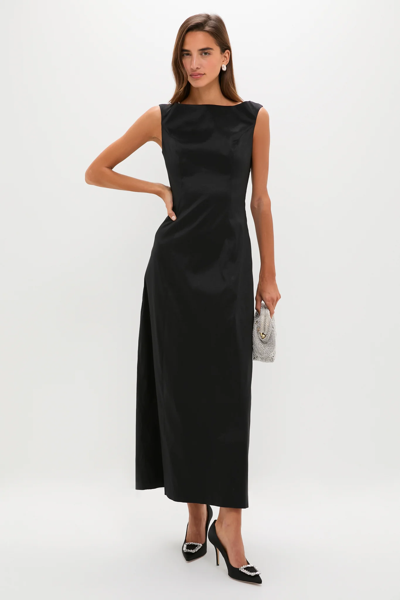 Black Taffeta Caroline Dress - Image 2