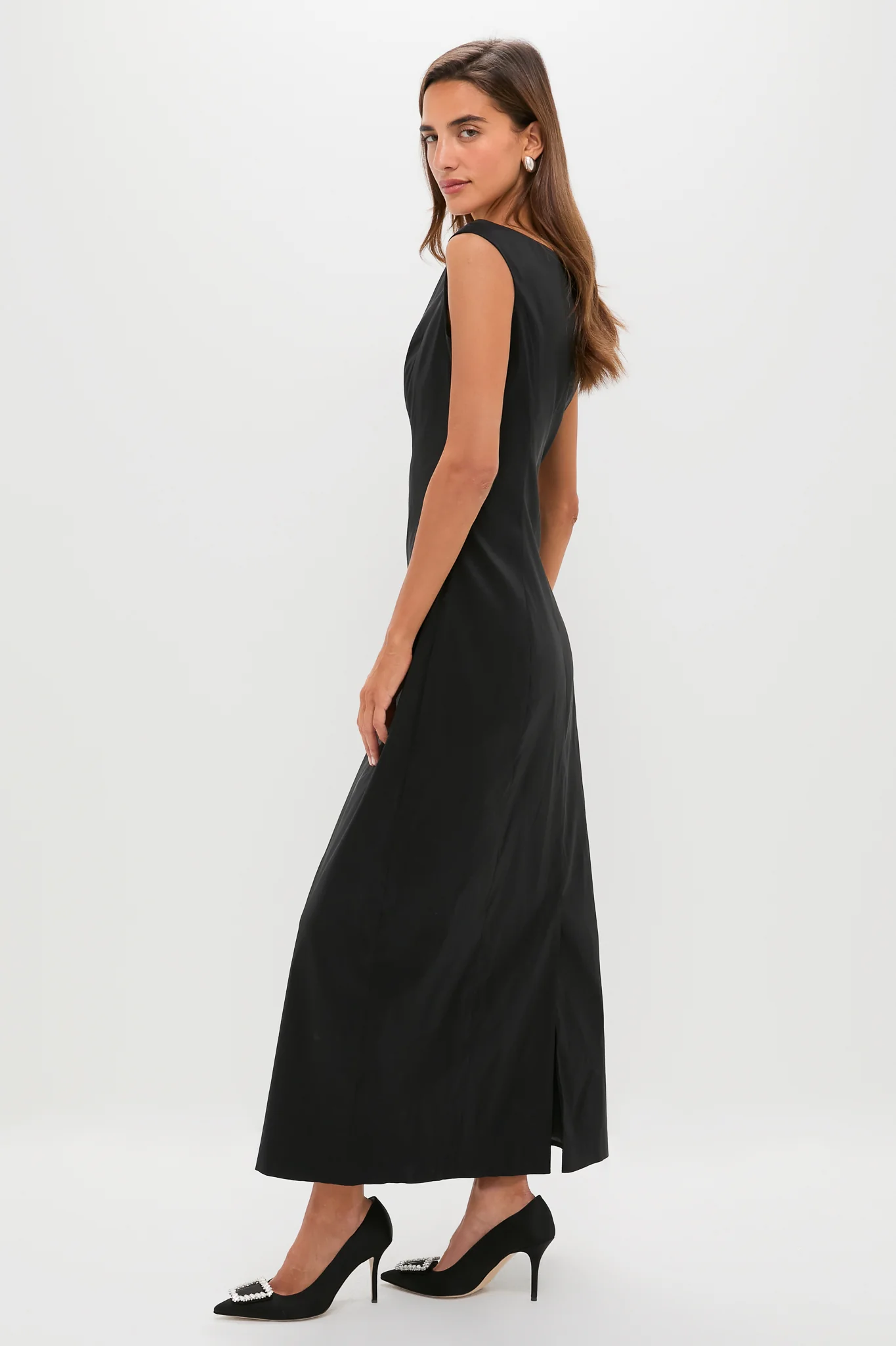 Black Taffeta Caroline Dress - Image 3
