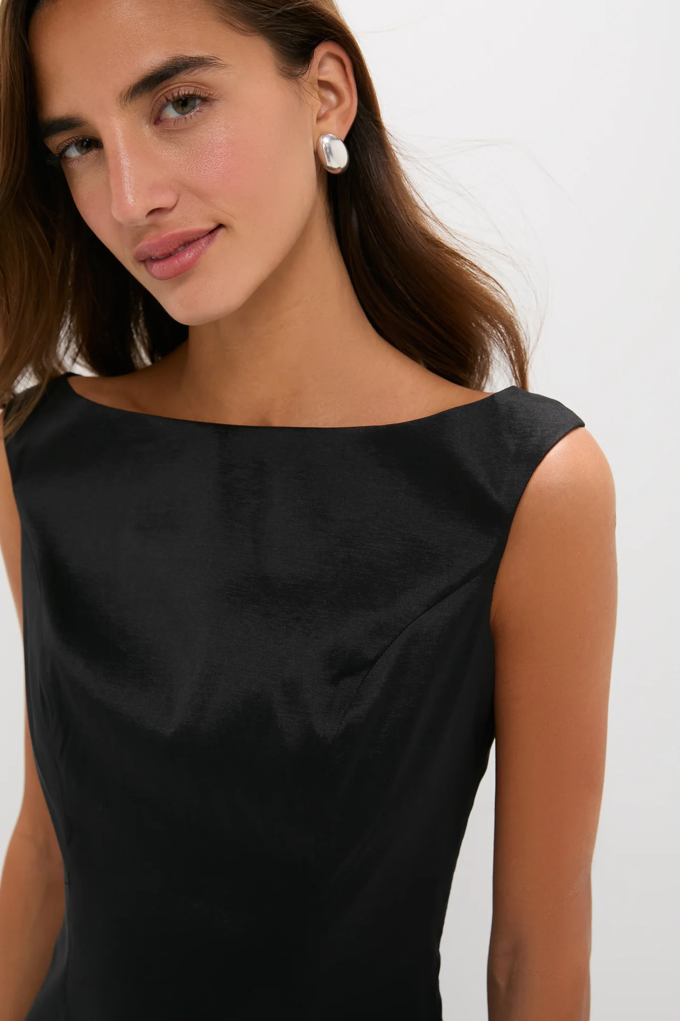 Black Taffeta Caroline Dress - Image 4