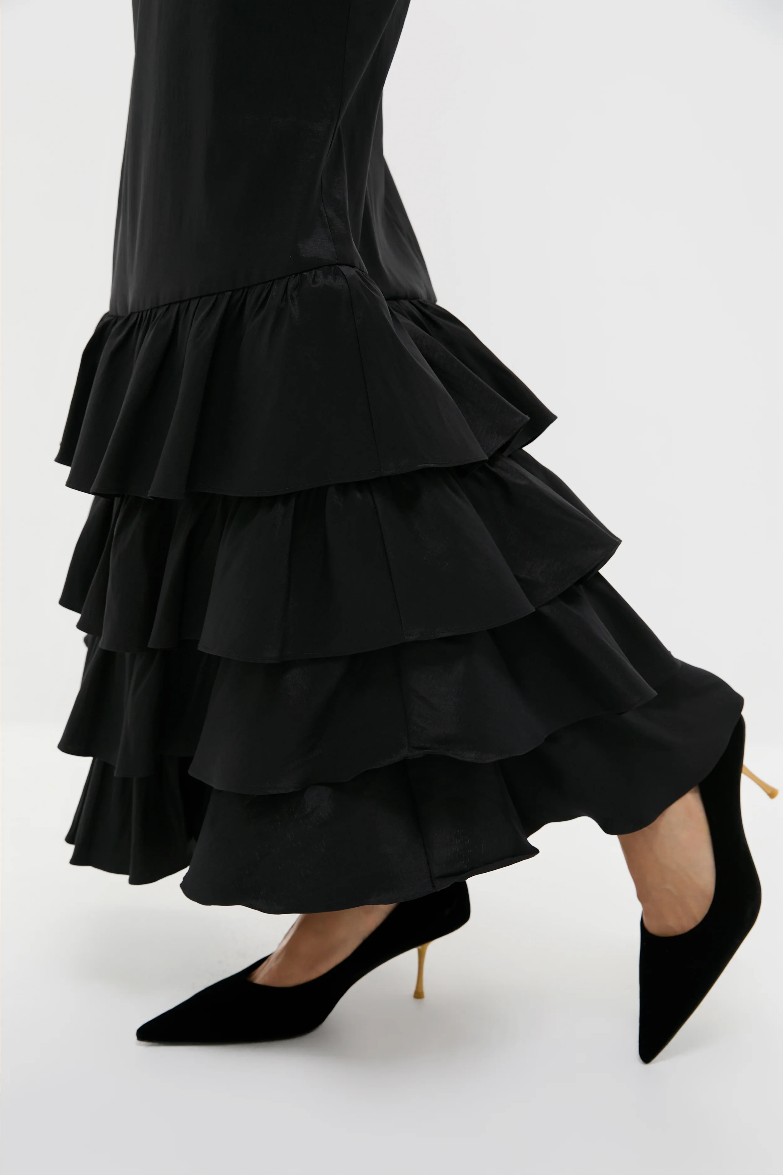 Black Taffeta Carolyn Skirt - Image 5